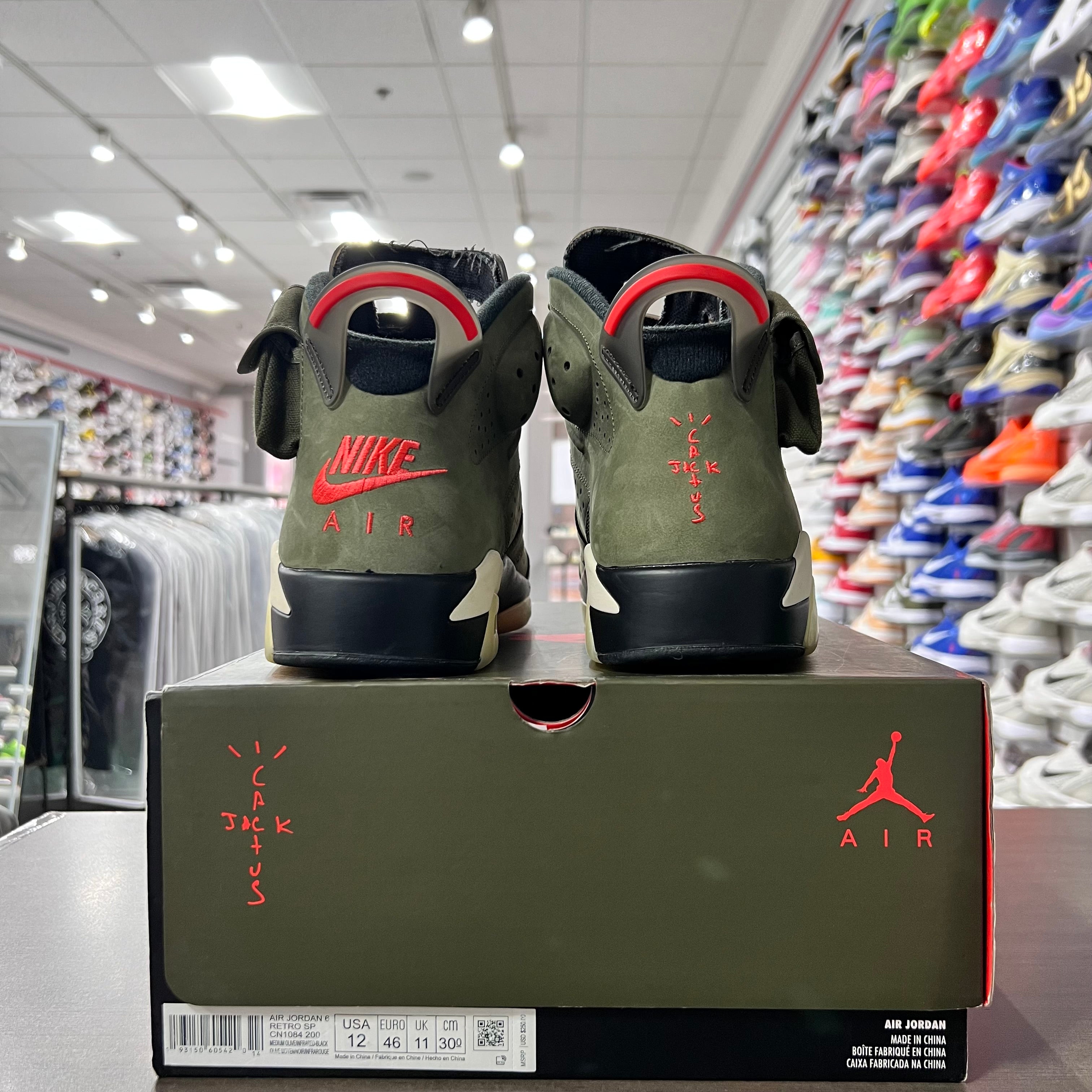 Jordan Retro 6 Mens Travis Scott Olive (Lightly Worn)