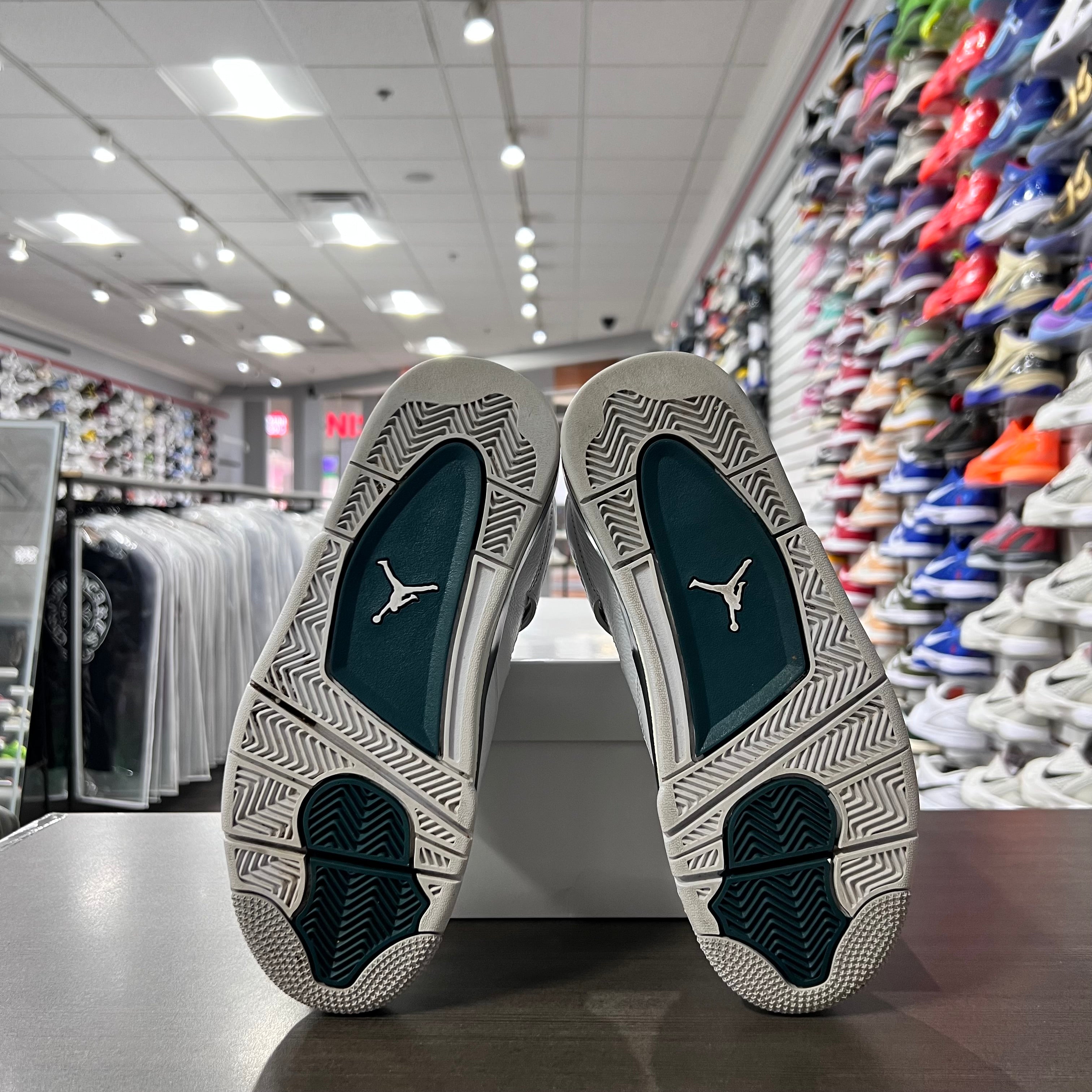 Jordan Retro 4 Gs Oxidized Green (Lightly Worn+Replacement Box)