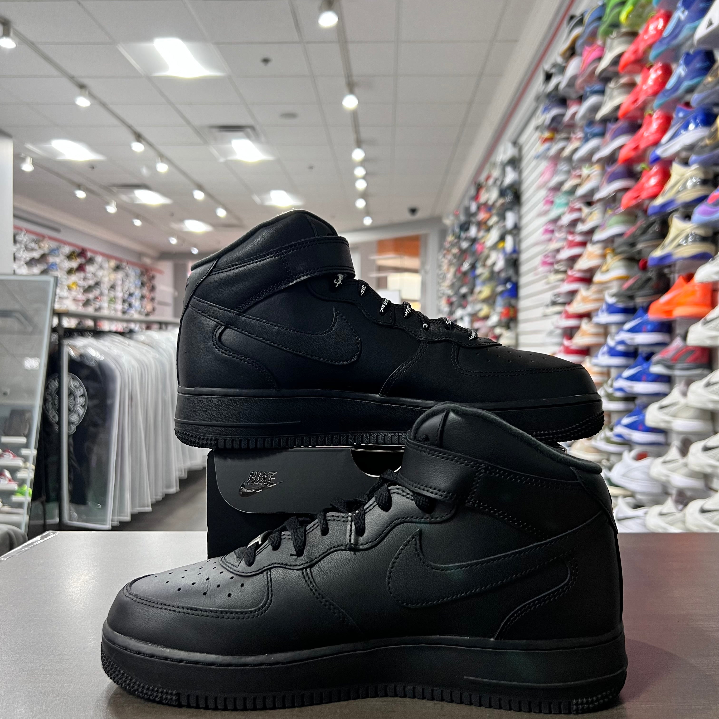 Nike Air Force 1 Mid Supreme Black (Lightly Worn)