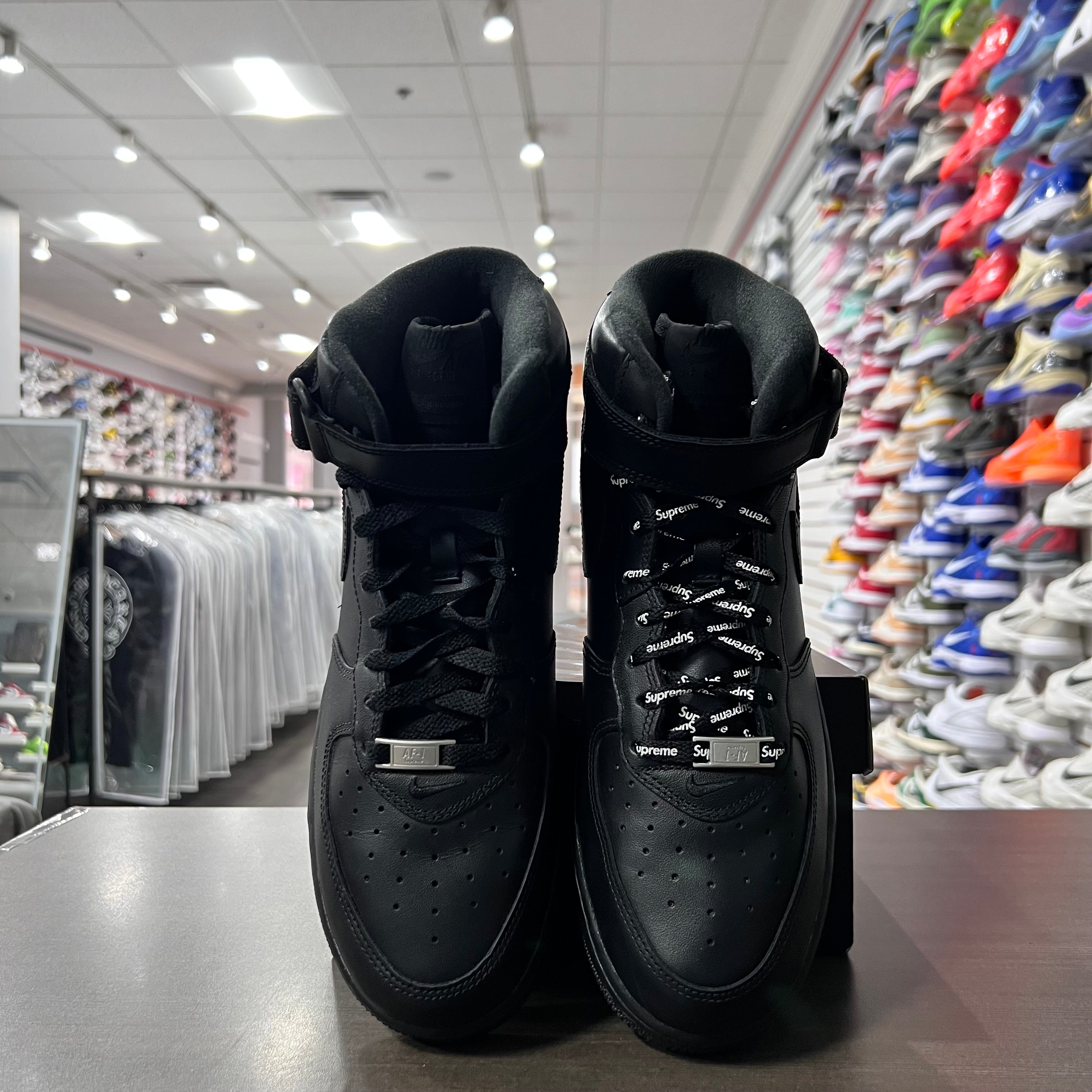 Nike Air Force 1 Mid Supreme Black (Lightly Worn)
