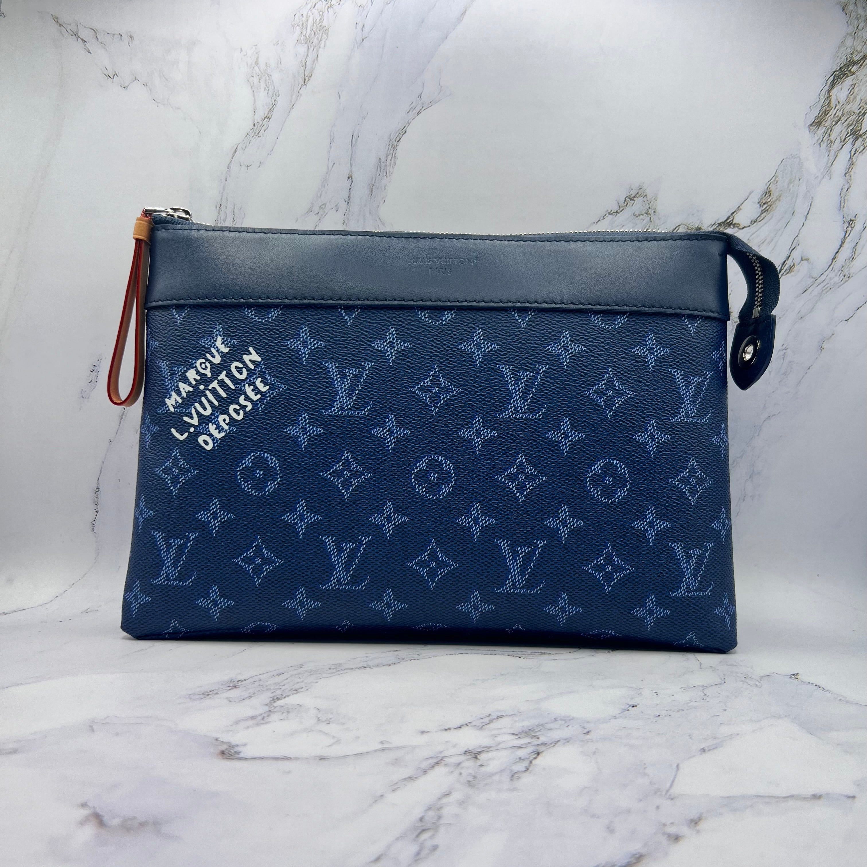 Louis Vuitton Pochette Voyage Souple Blue (Lightly Worn)