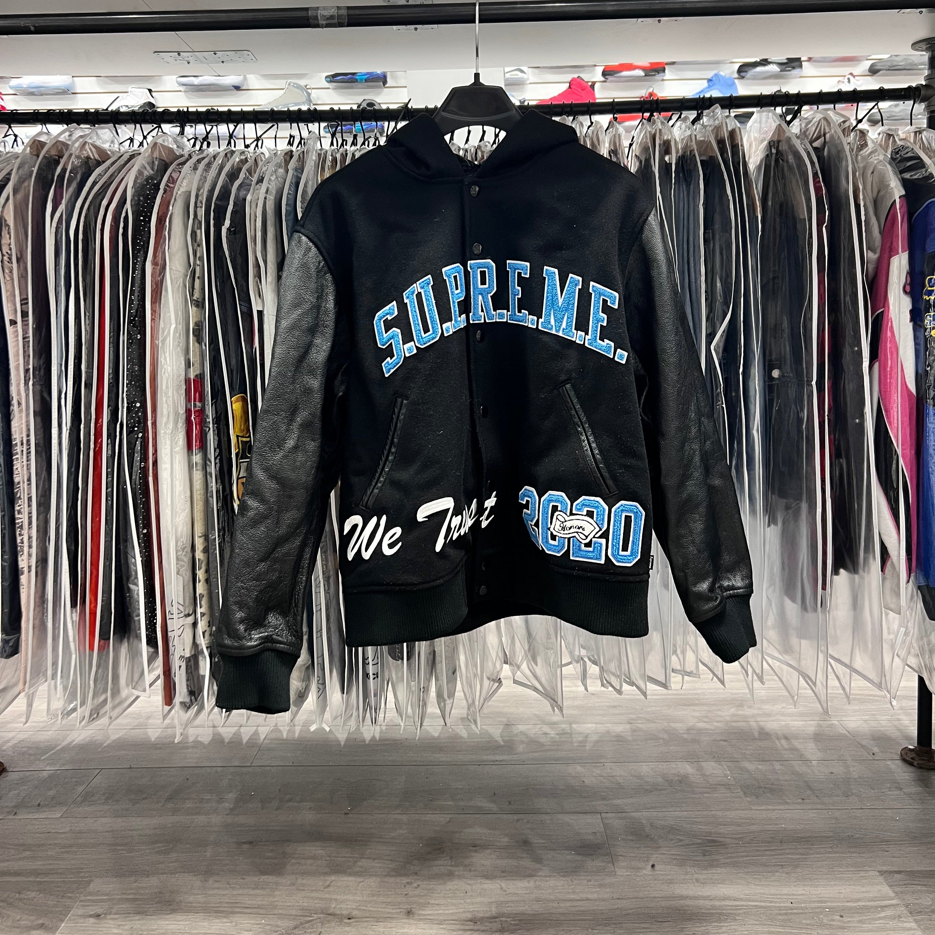 Supreme King Hooded Varsity Jacket 'Black' (Lightly Worn)