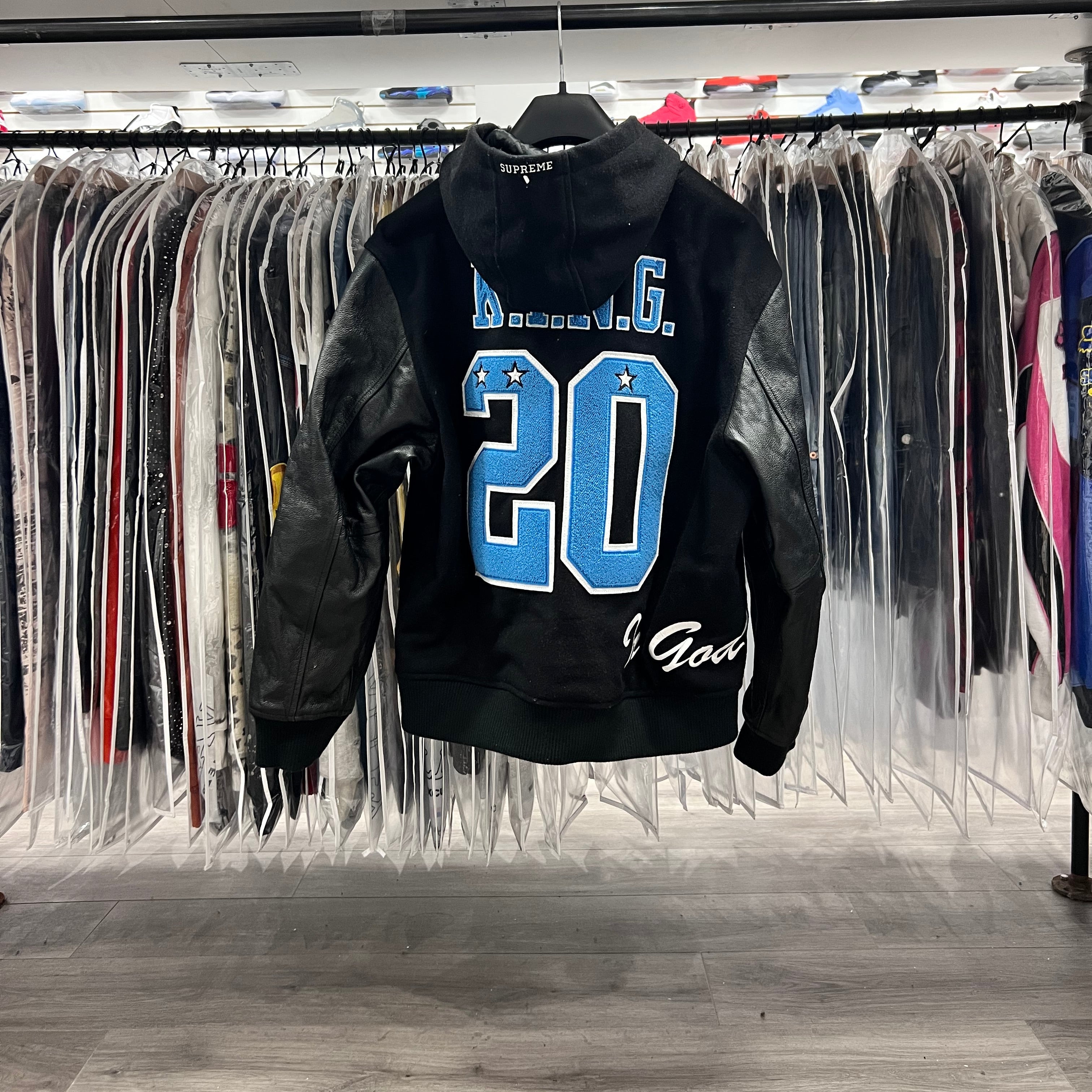 Supreme King Hooded Varsity Jacket 'Black' (Lightly Worn)