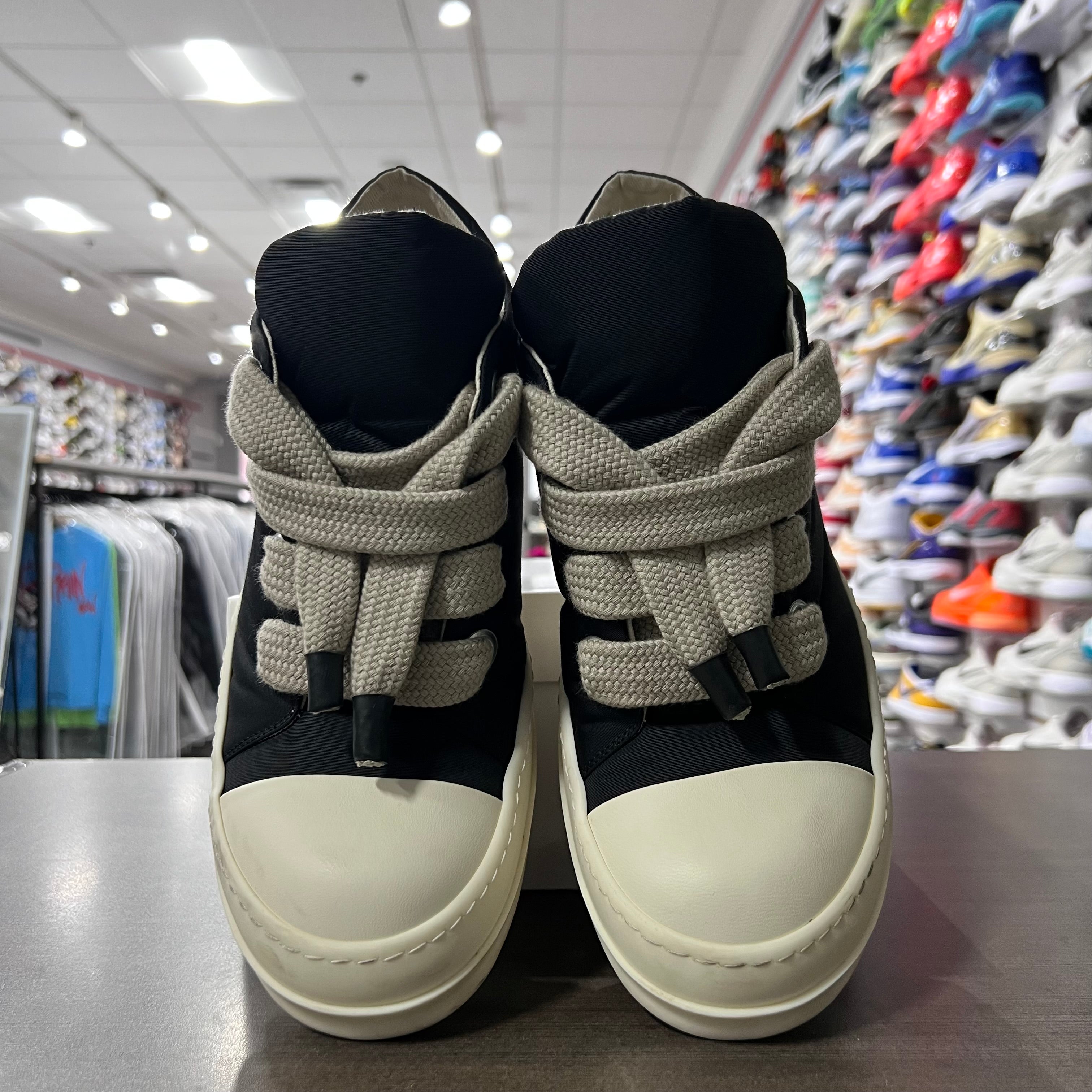 Rick Owens DRKSHDW Black Puffer Jumbo Lace Ramones Low (Lightly Worn+Replacement Box)
