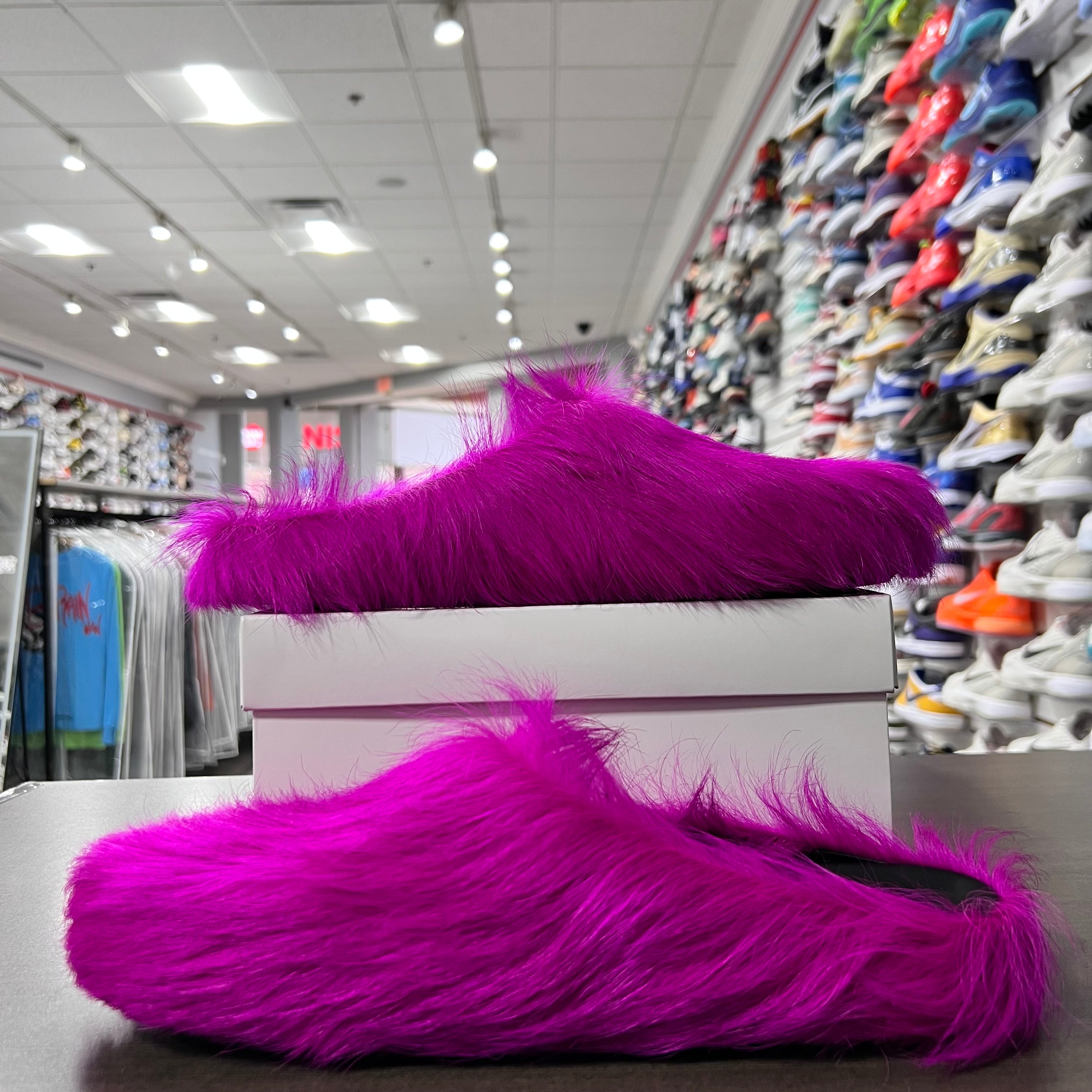 Marni Long Hair Calfskin Fussbett Sabot Mules Fuschia (Lightly Worn+Replacement Box)