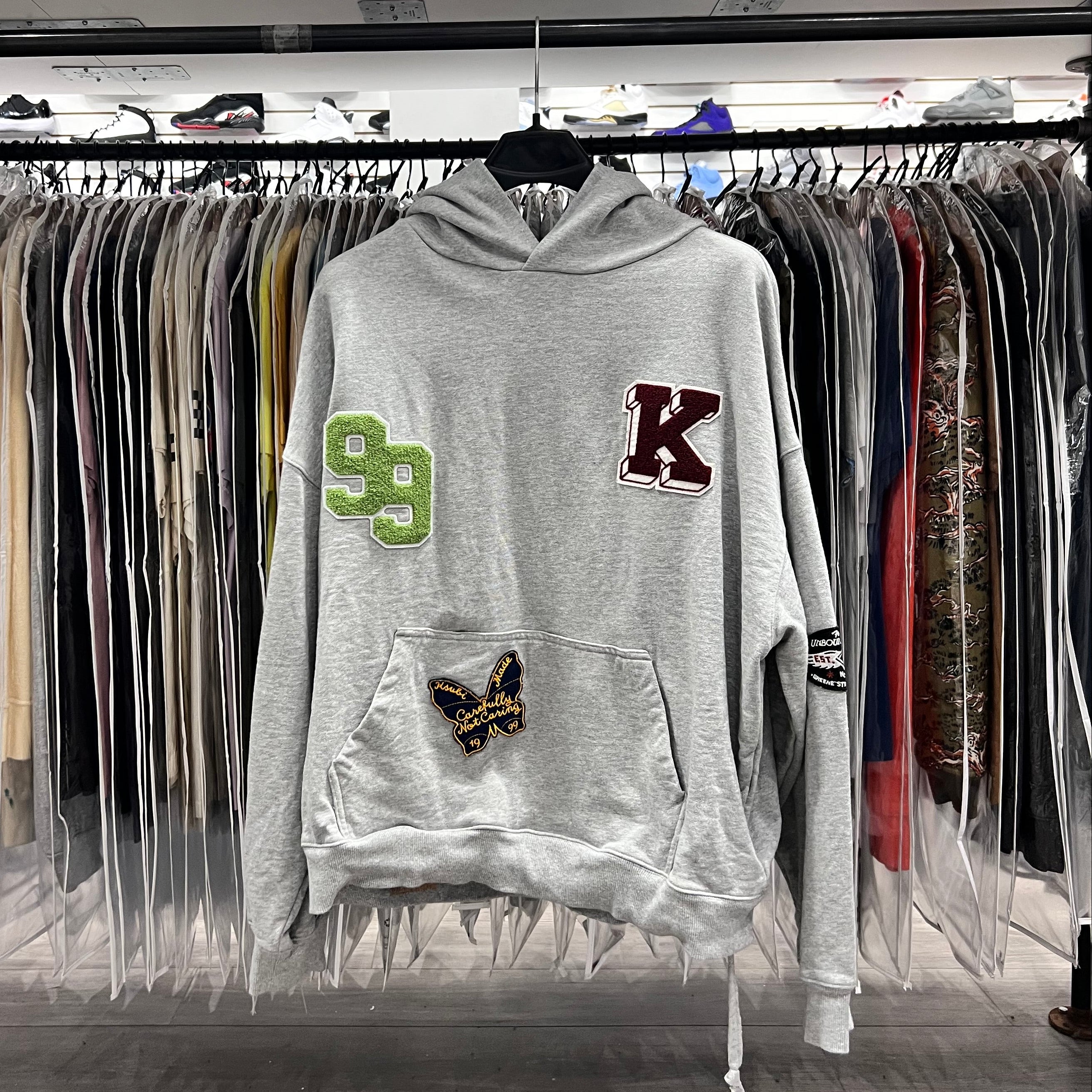 Ksubi Grey Marle Patch Hoodie (Lightly Worn)