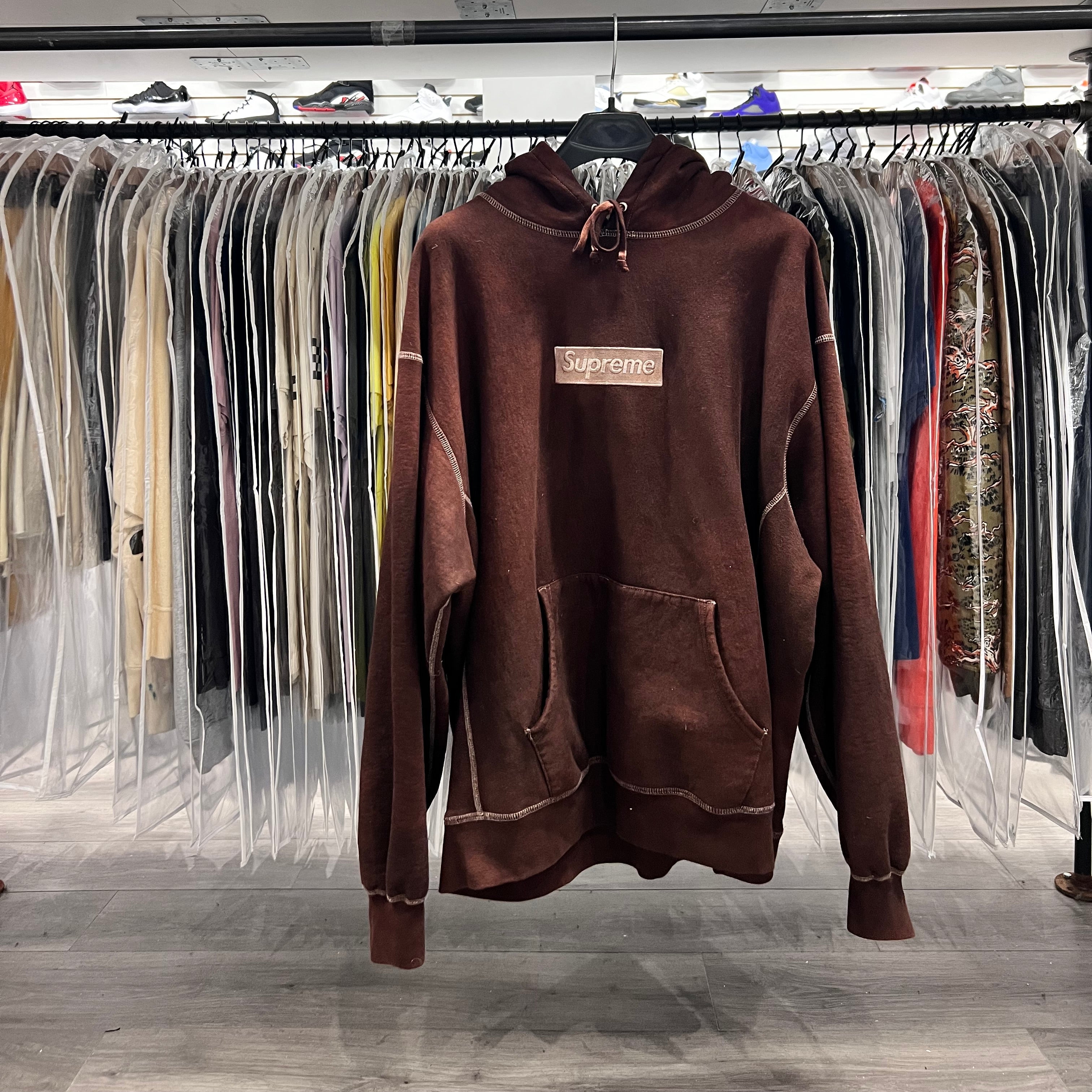Supreme Box Logo Pull Over Hoodie Brown (Custom)(Lightly Worn)