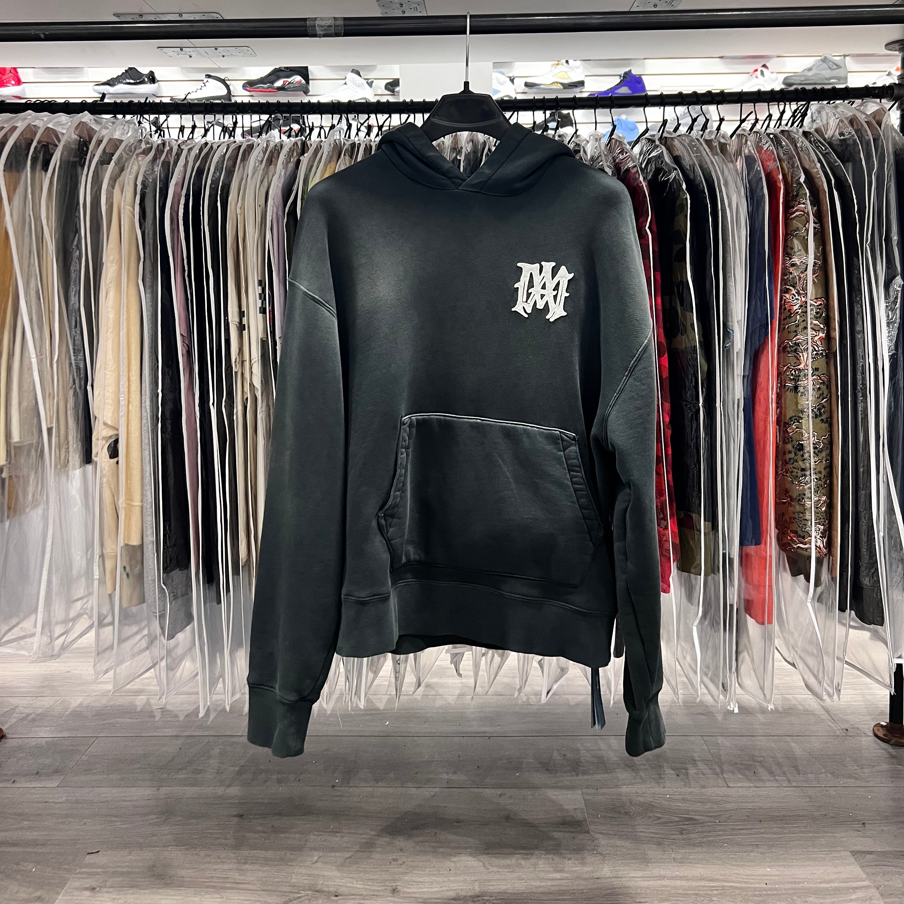 Amiri Mens Gray Cotton Hoodie