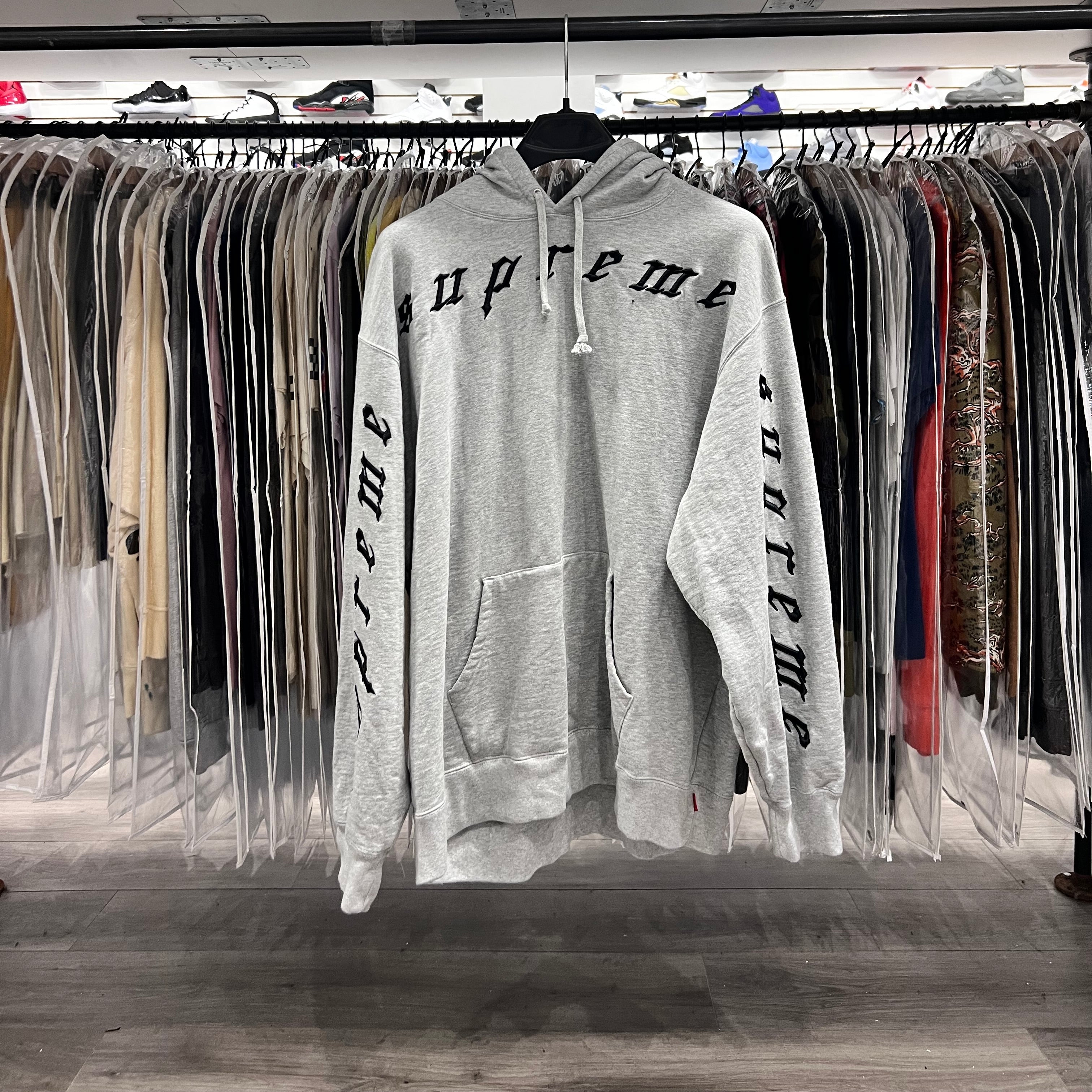 Supreme Raised Embroidery Hooded Sweatshirt (Lightly Worn)