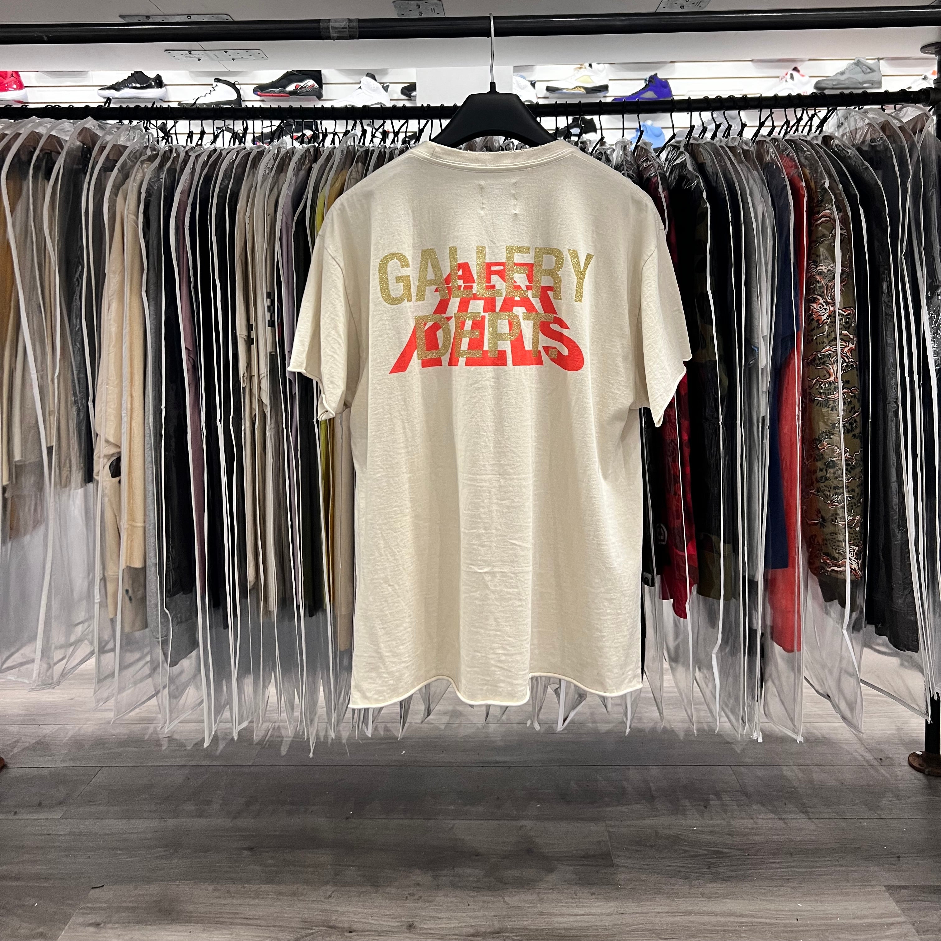 Gallery Dept. White World Tour/ATK Distressed Boxy T-Shirt (Lightly Worn)