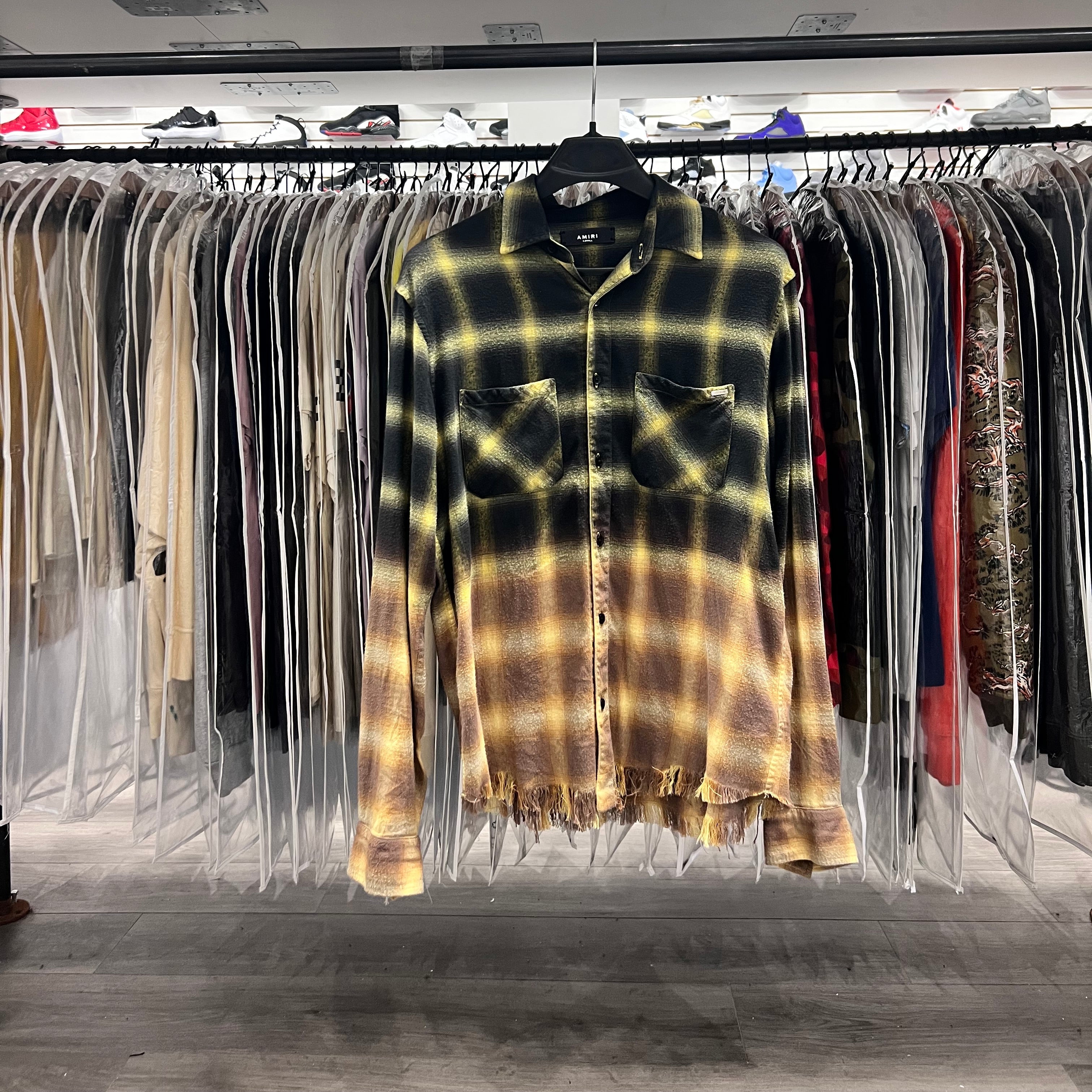 Amiri Plaid Print Long Sleeve Western Shirt (Lightly Worn)