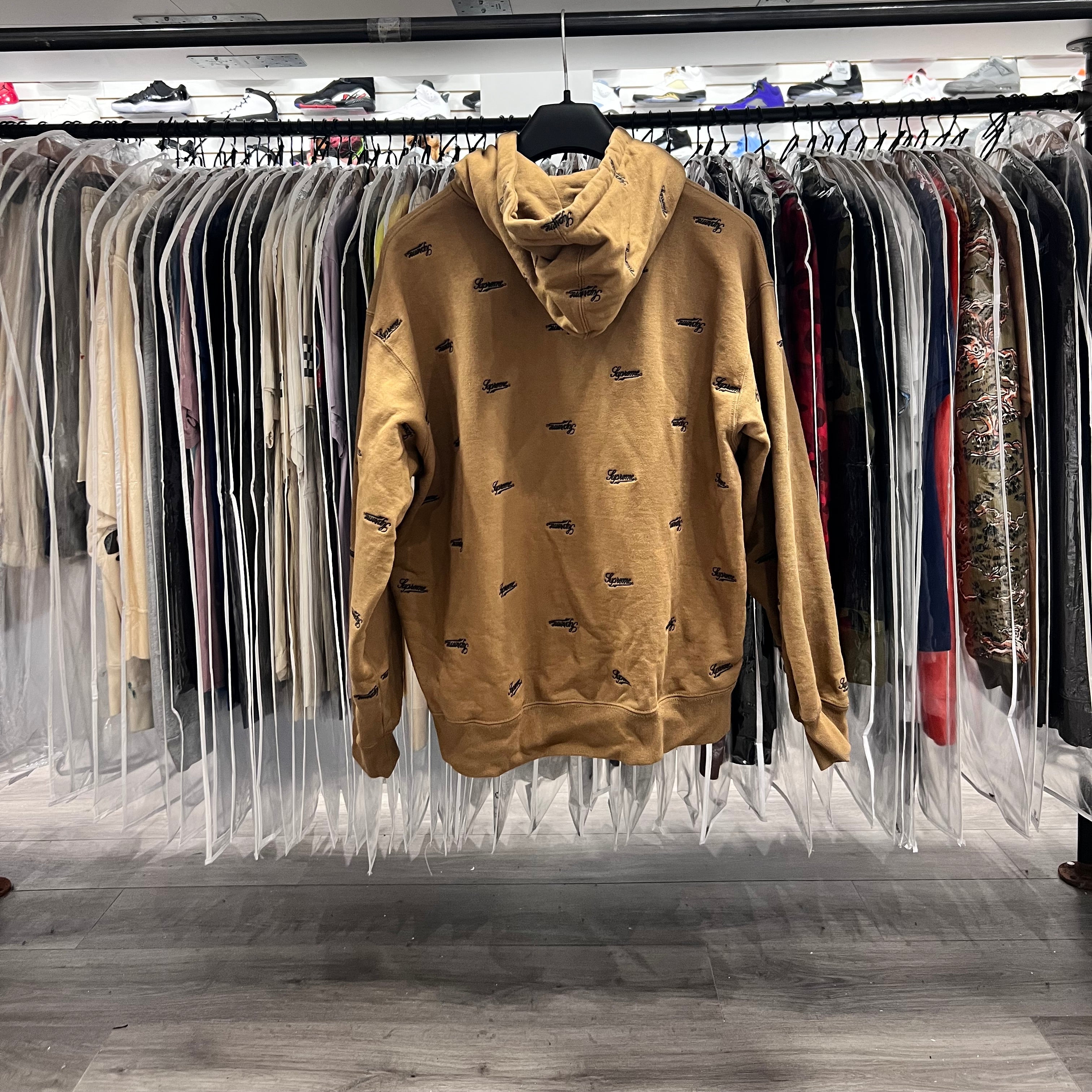Supreme Repeat Script Zip Up Brown(Lightly Worn)