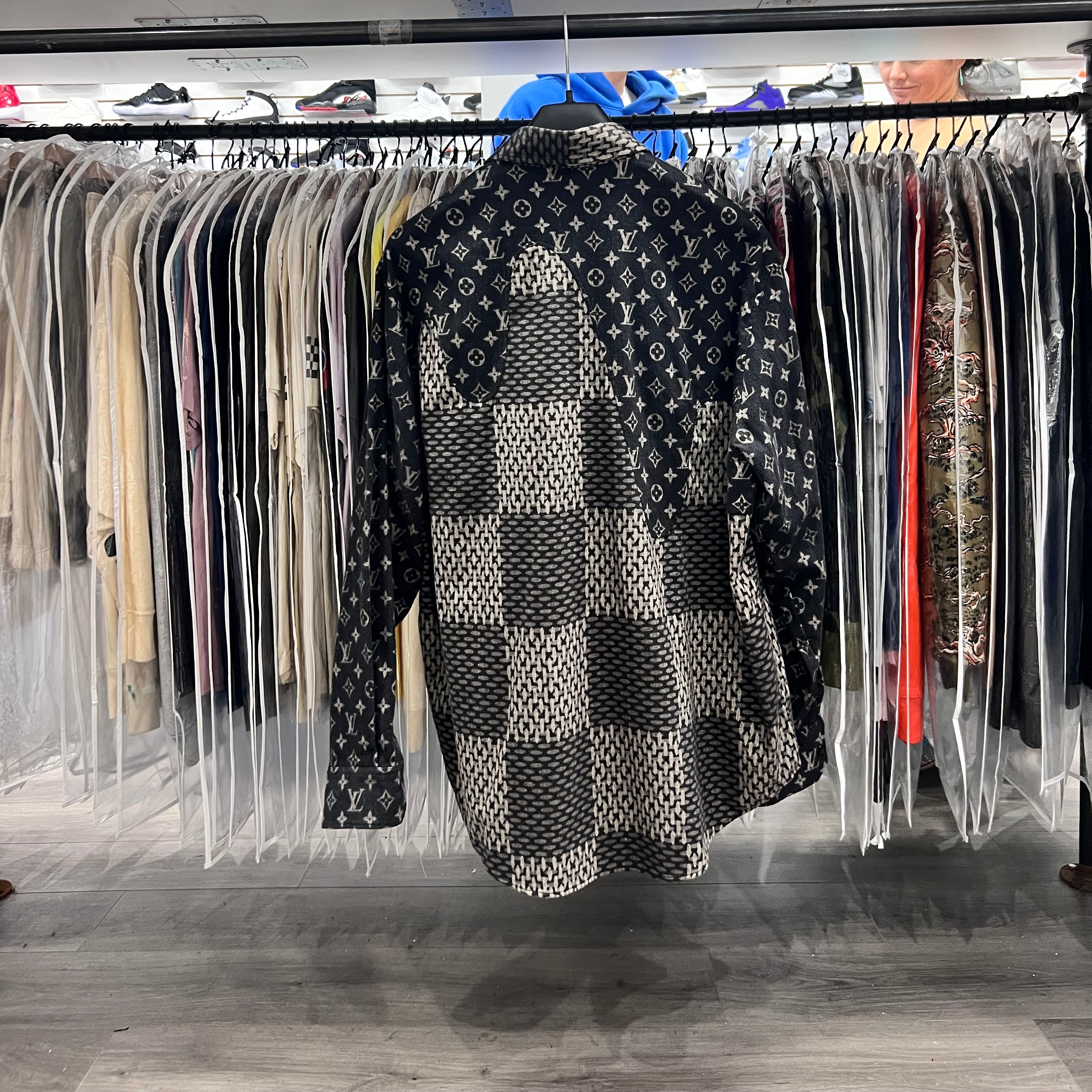 Loui Vuitton X Nigo MNGM Waves Giant Damier Flannel Shirt (Lightly Worn)
