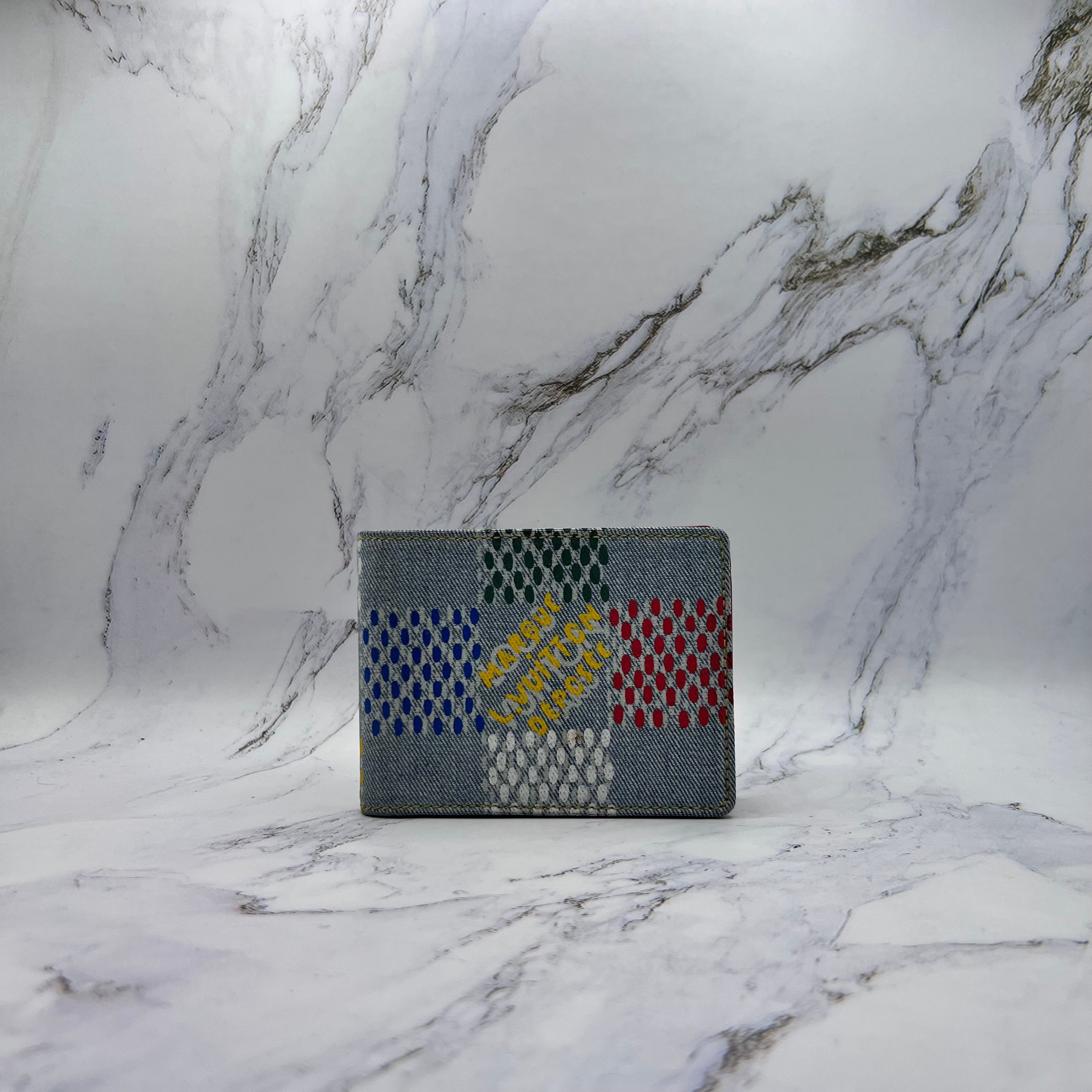 Louis Vuitton Denim Multicolor Bifold Wallet (Lightly Worn)