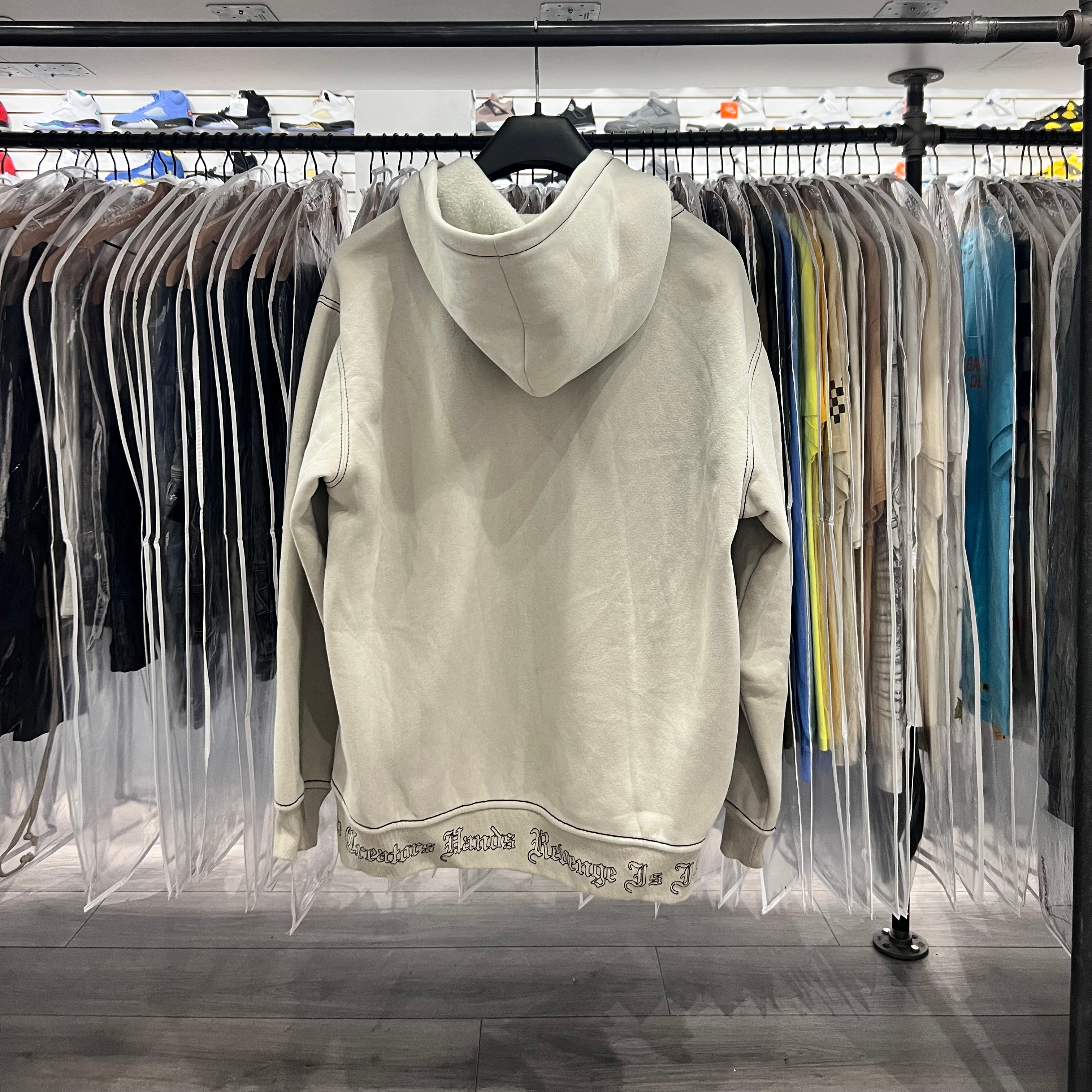 Revenge Zip Up Hoodie Grey Embroidered (Lightly Worn)