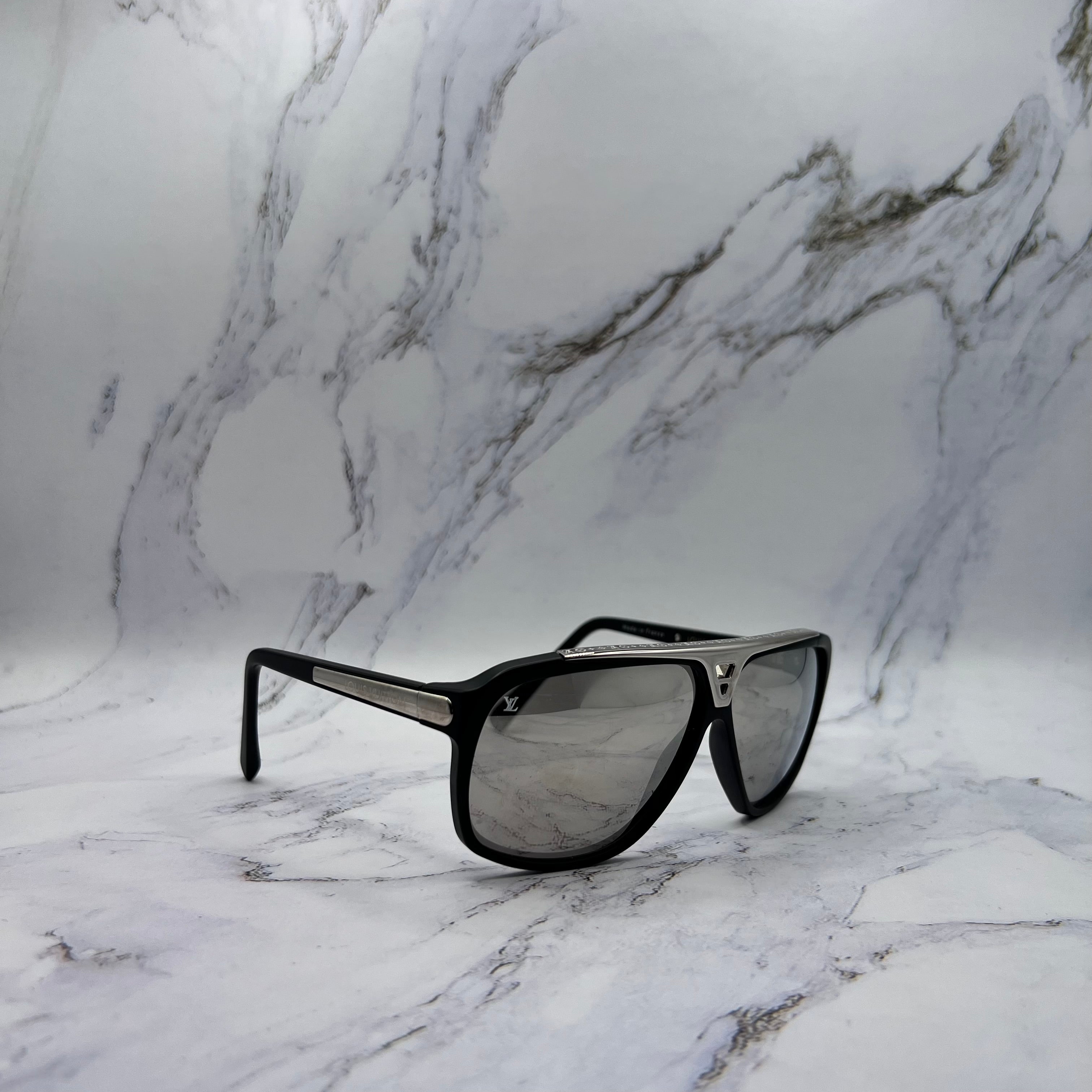 Louis Vuitton Evidence Millionaire Sunglasses Black Frame Silver Trim (Lightly Worn)