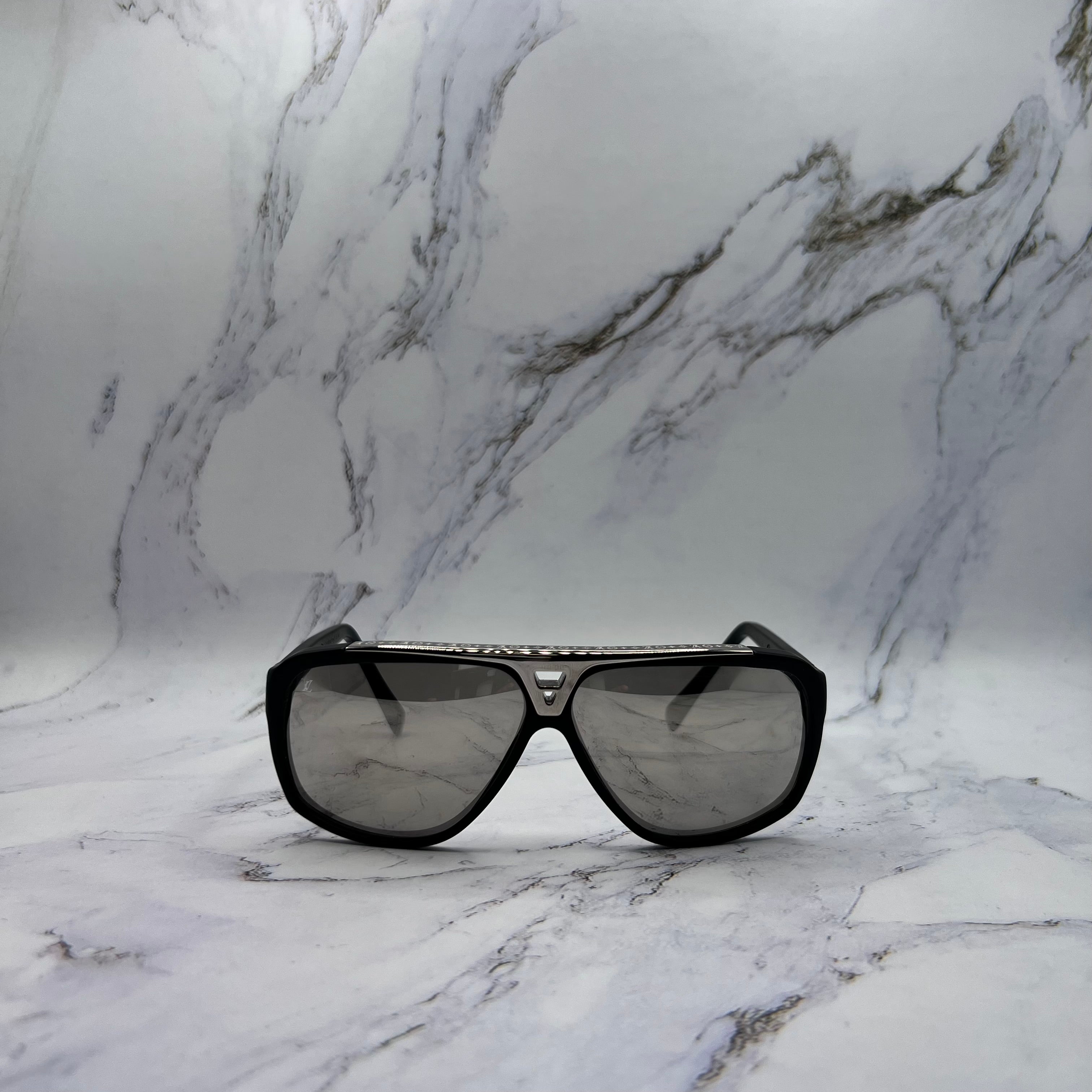 Louis Vuitton Evidence Millionaire Sunglasses Black Frame Silver Trim (Lightly Worn)