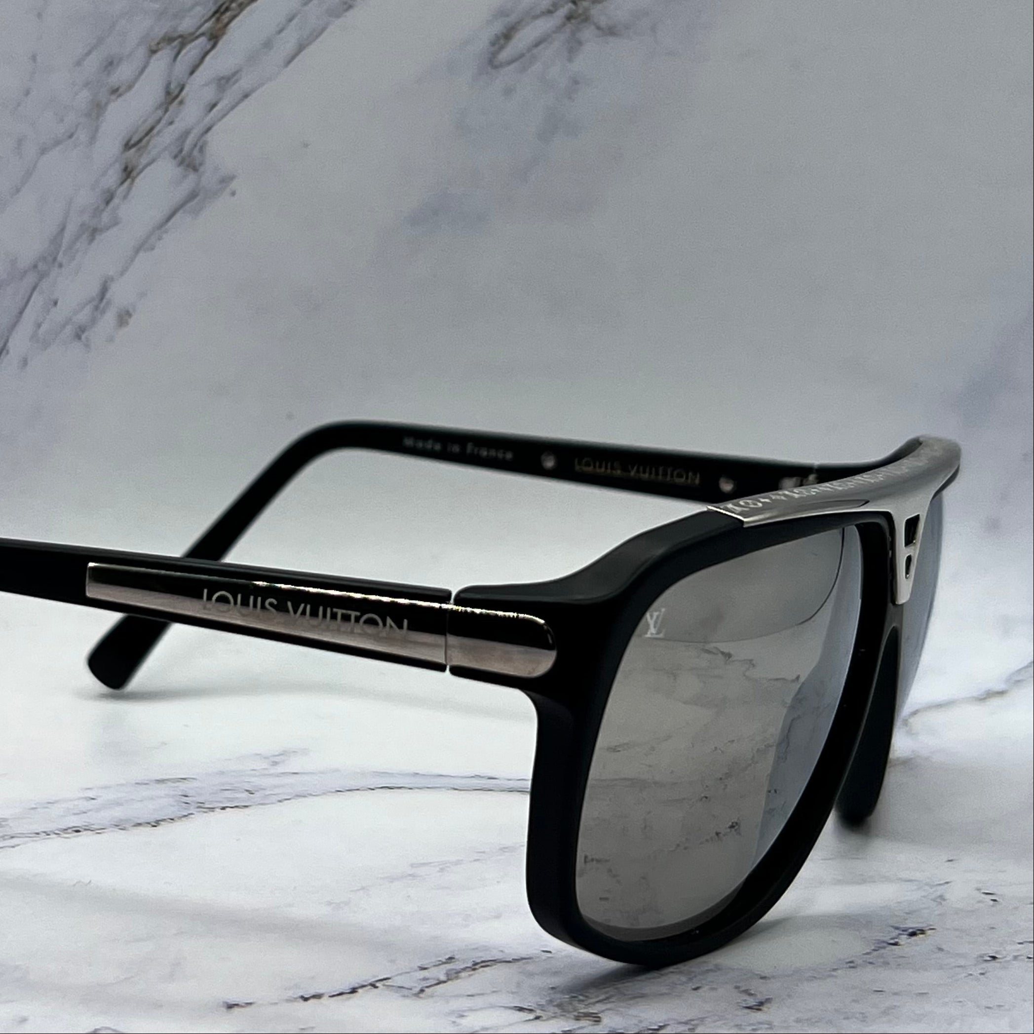 Louis Vuitton Evidence Millionaire Sunglasses Black Frame Silver Trim (Lightly Worn)