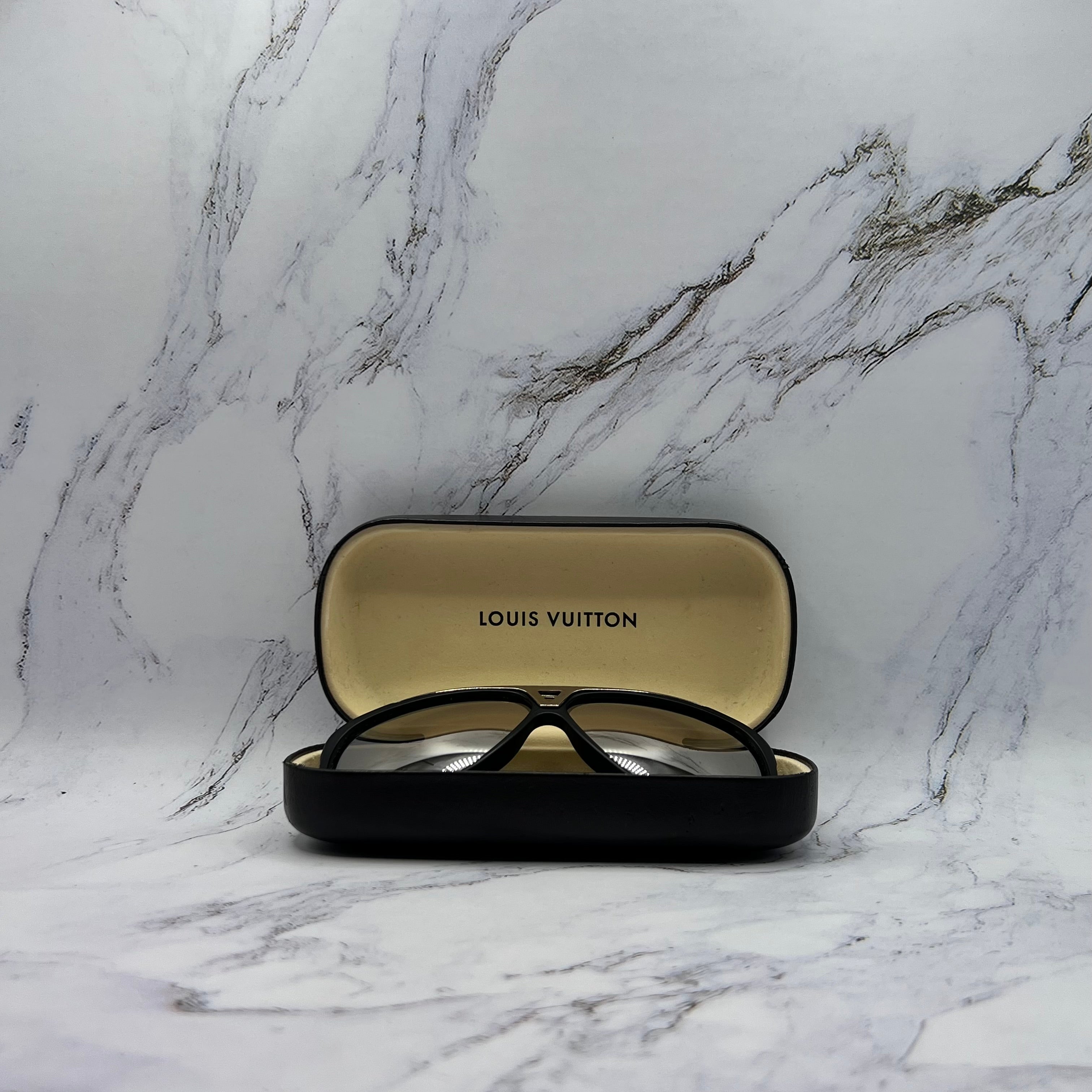 Louis Vuitton Evidence Millionaire Sunglasses Black Frame Silver Trim (Lightly Worn)