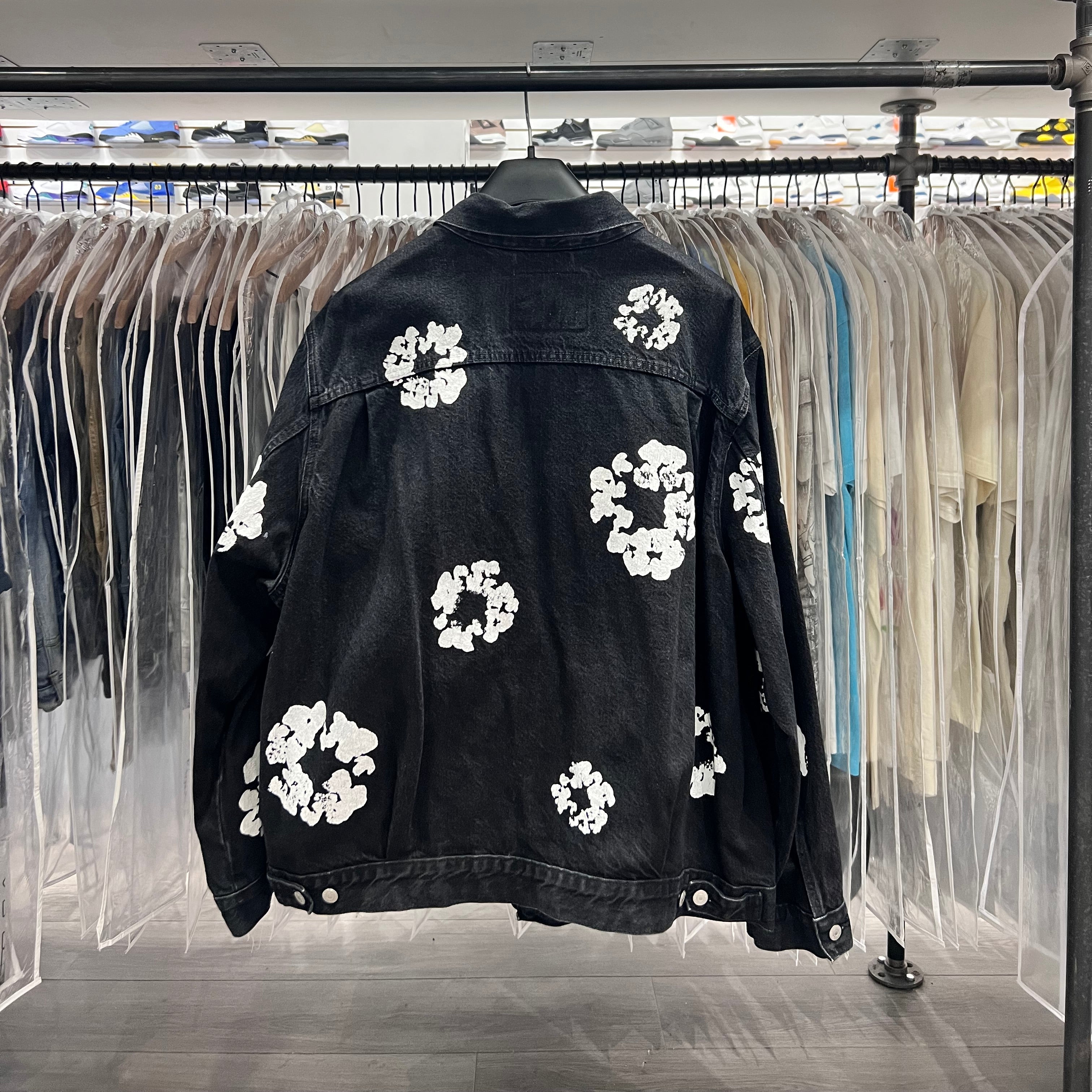 Denim Tears Cotton Wreath Denim Jacket Black (Lightly Worn)