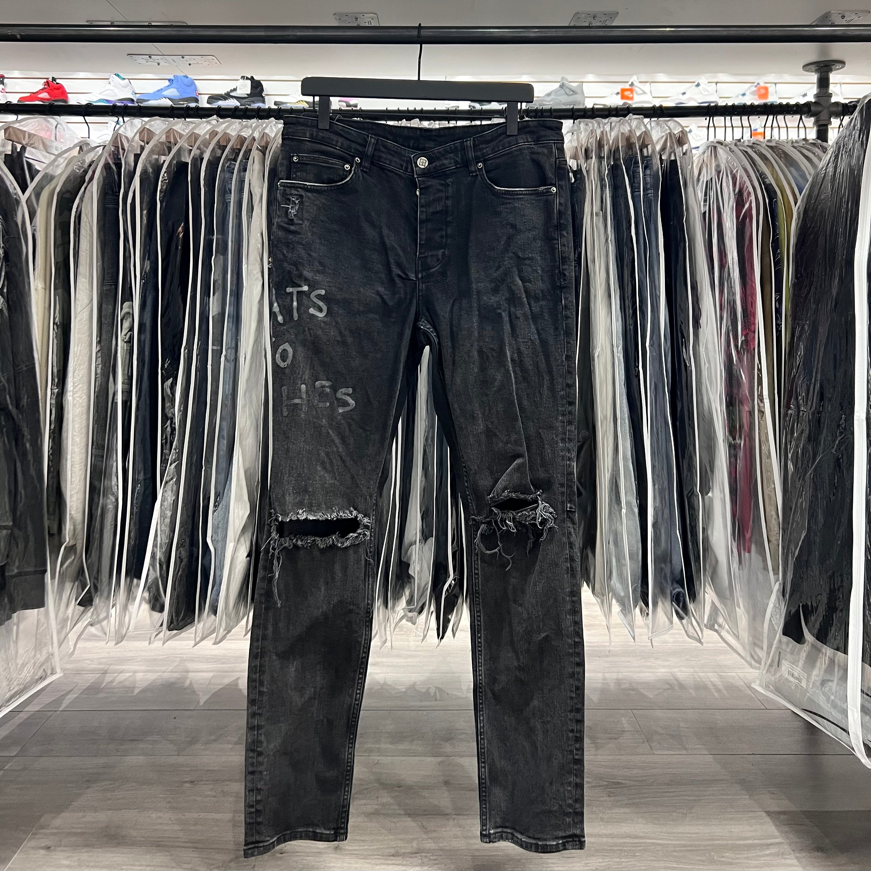 Ksubi Jeans Black To Riches Thigh Logo (Lightly Worn)