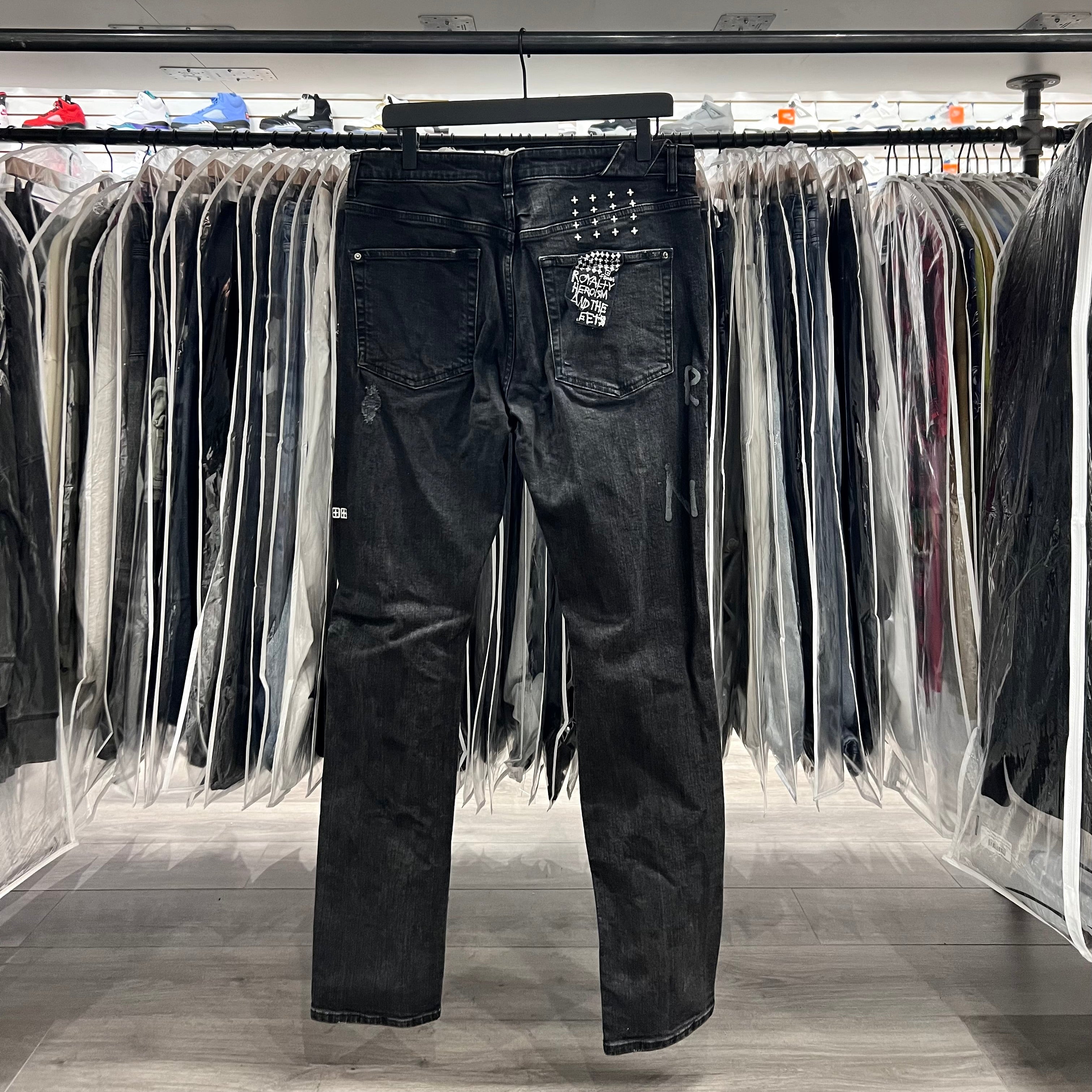 Ksubi Jeans Black To Riches Thigh Logo (Lightly Worn)