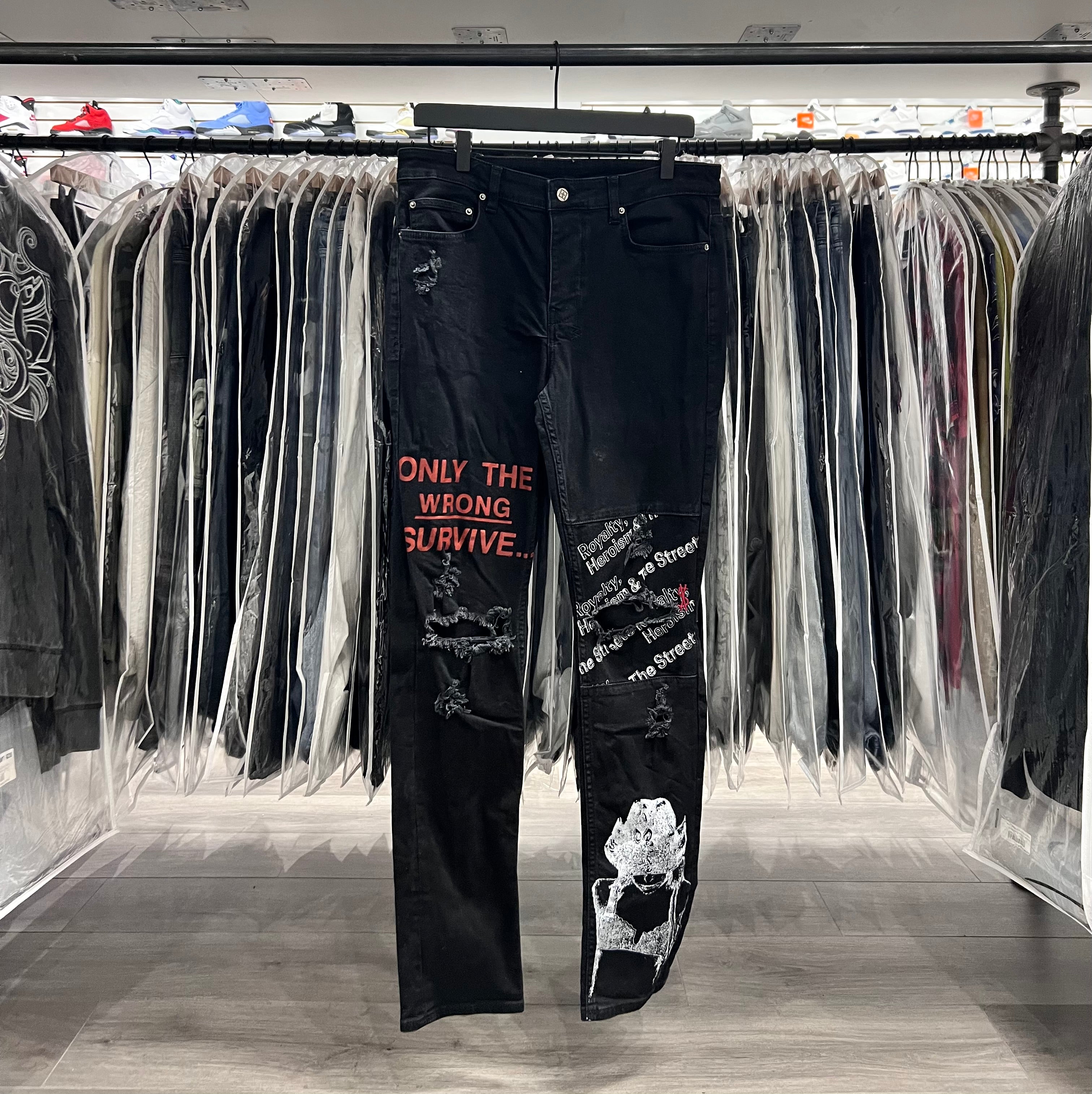 Ksubi Jeans Black Orange Writing (Lightly Worn)