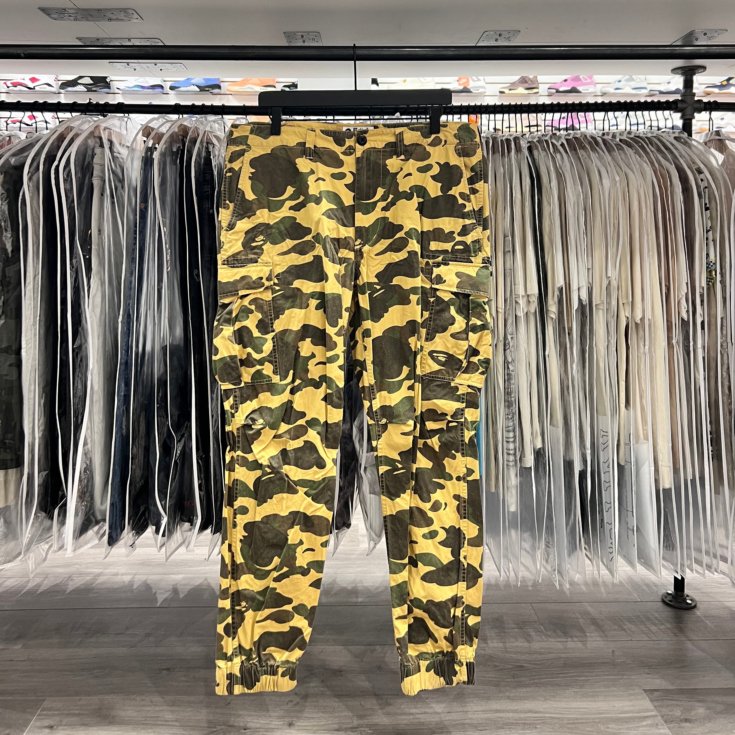 A Bathing Ape Dev Ops Cargo Pants Yellow Camo (Lightly Worn)