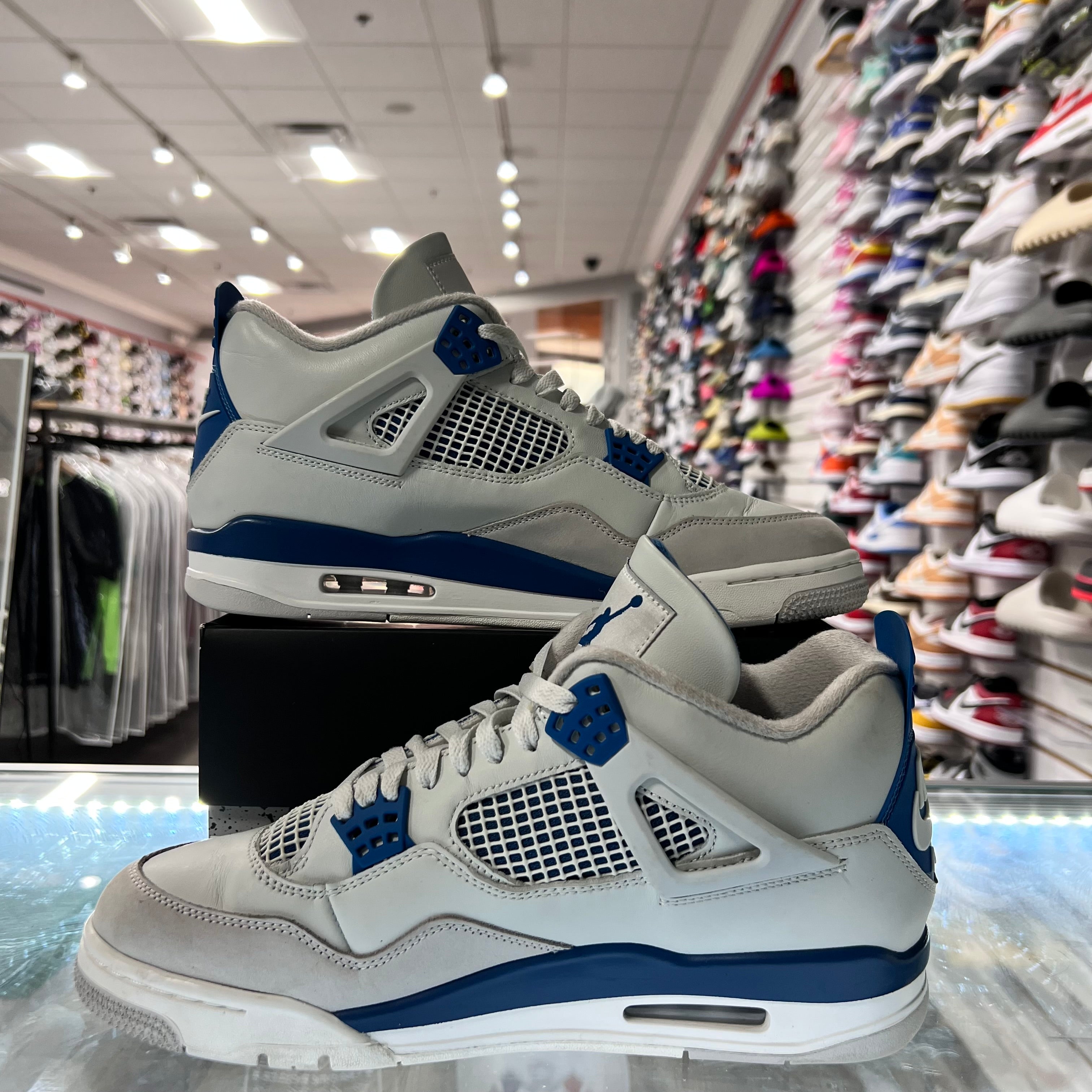 Jordan Retro 4 Mens Military Blue (Lightly Worn+Replacement Box)