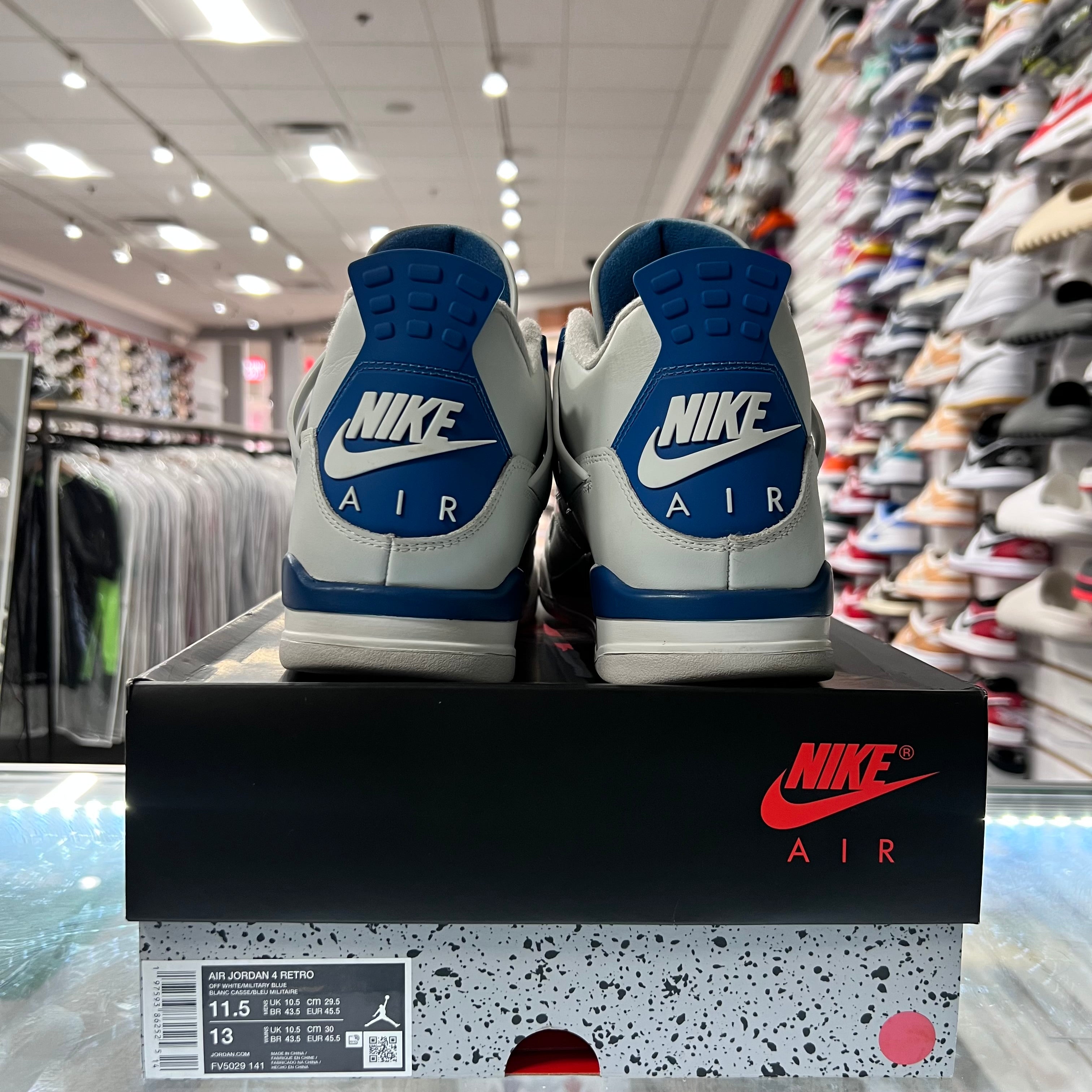 Jordan Retro 4 Mens Military Blue (Lightly Worn+Replacement Box)