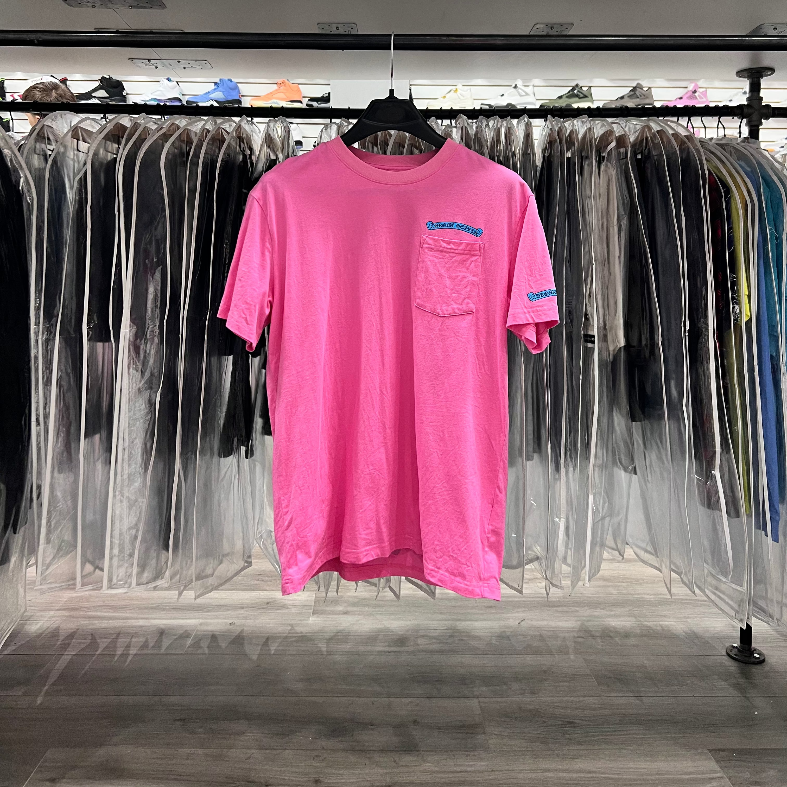 Chrome Hearts Scroll Logo Tee Pink Blue (Lightly Worn)