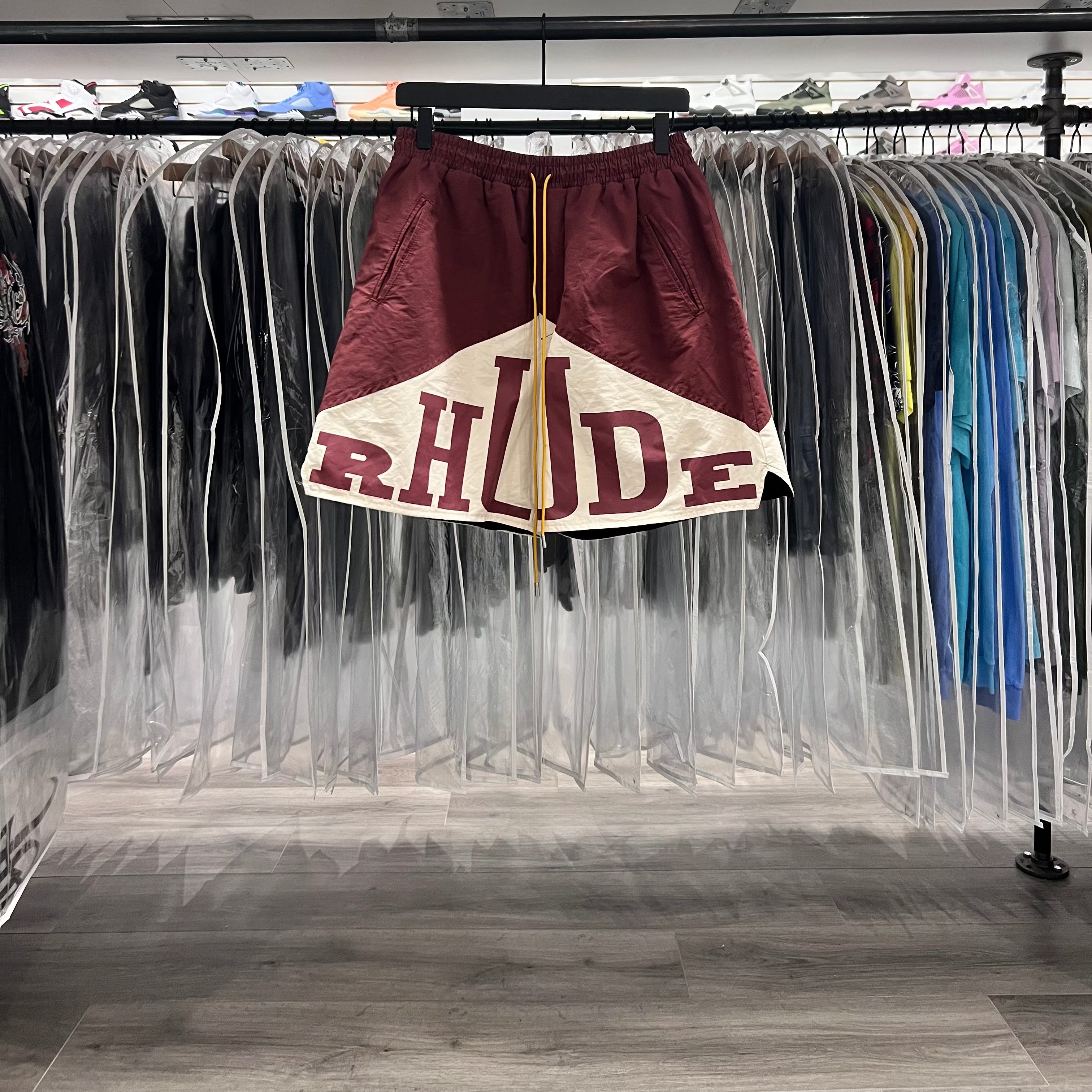 Rhude Yacht Logo Shorts Burgundy Cream (Lightly Worn)