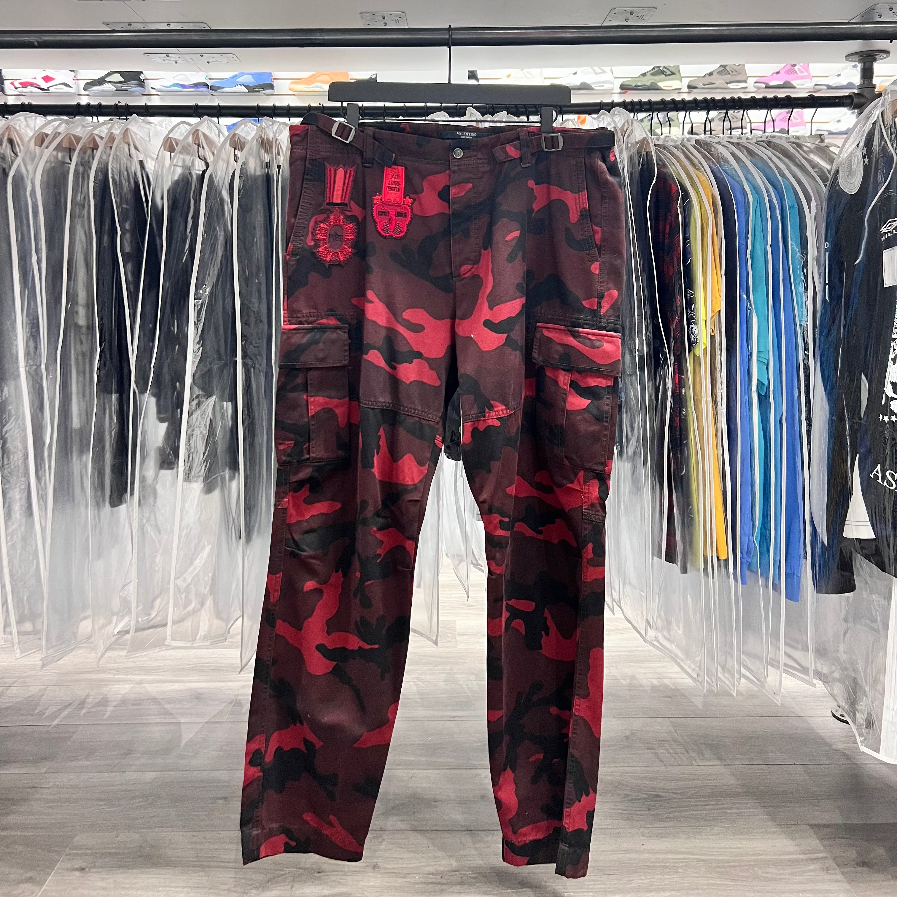 Valentino Cargo Pants Red Camo (Lightly Worn)