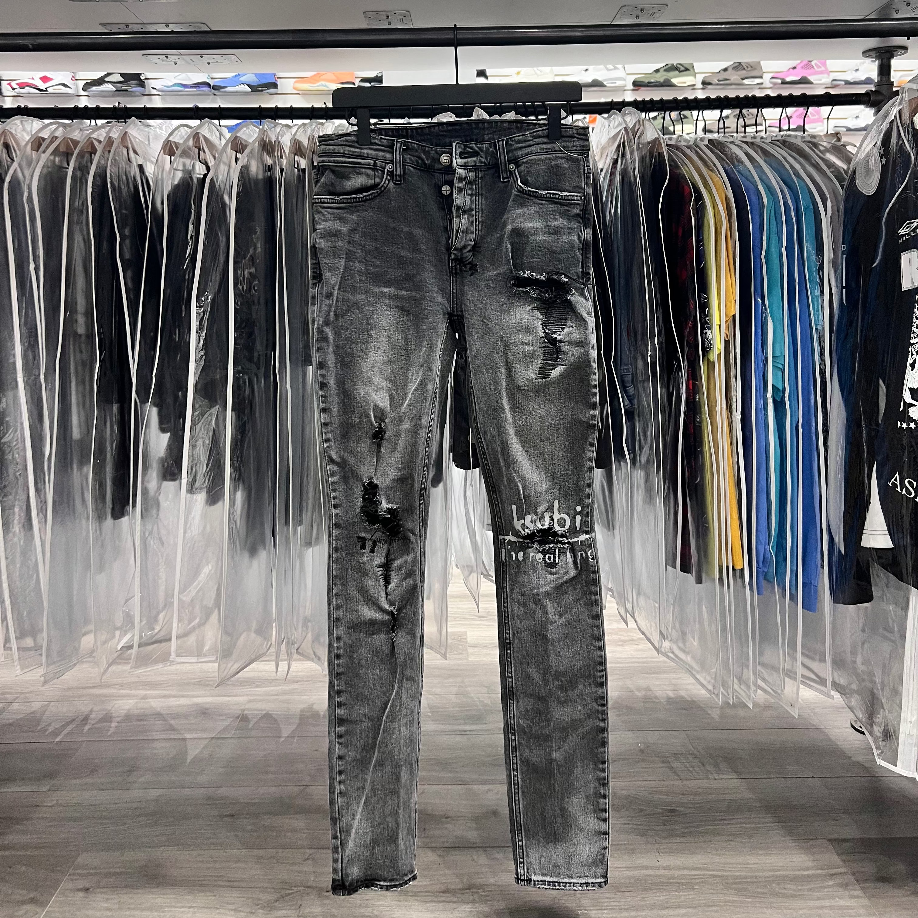 Ksubi Jeans Grey Black Tears (Lightly Worn)