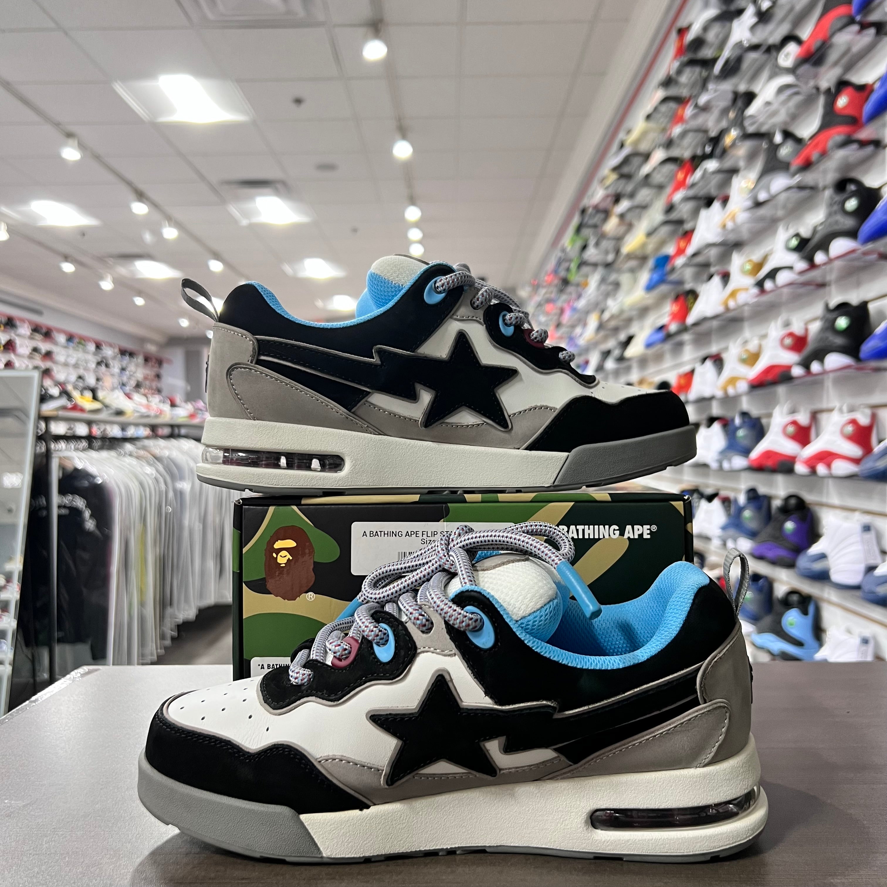 A Bathing Ape Flip Sta Black White (Lightly Worn)