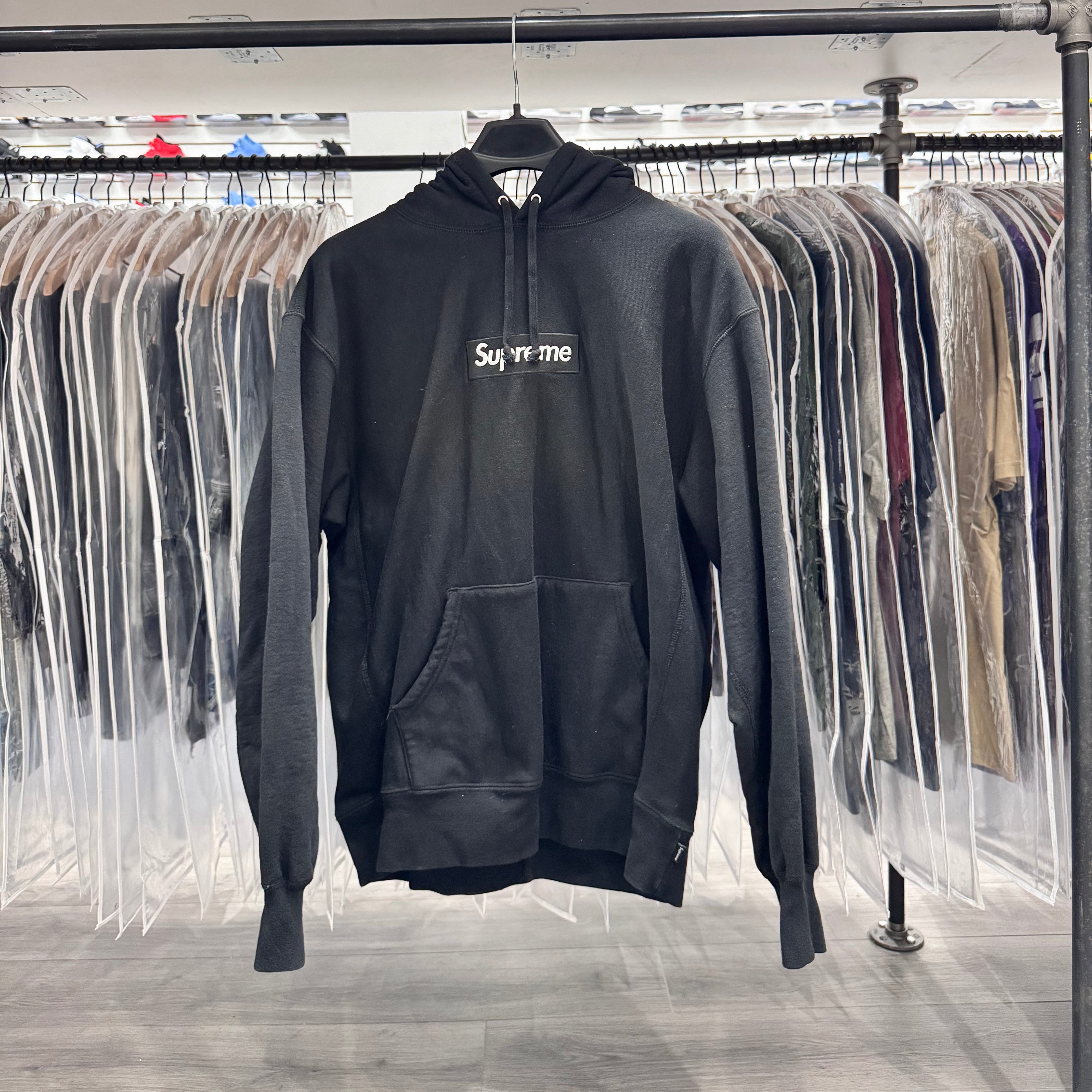 Supreme Box Logo Hoodie Black On Black (Lightly Worn)