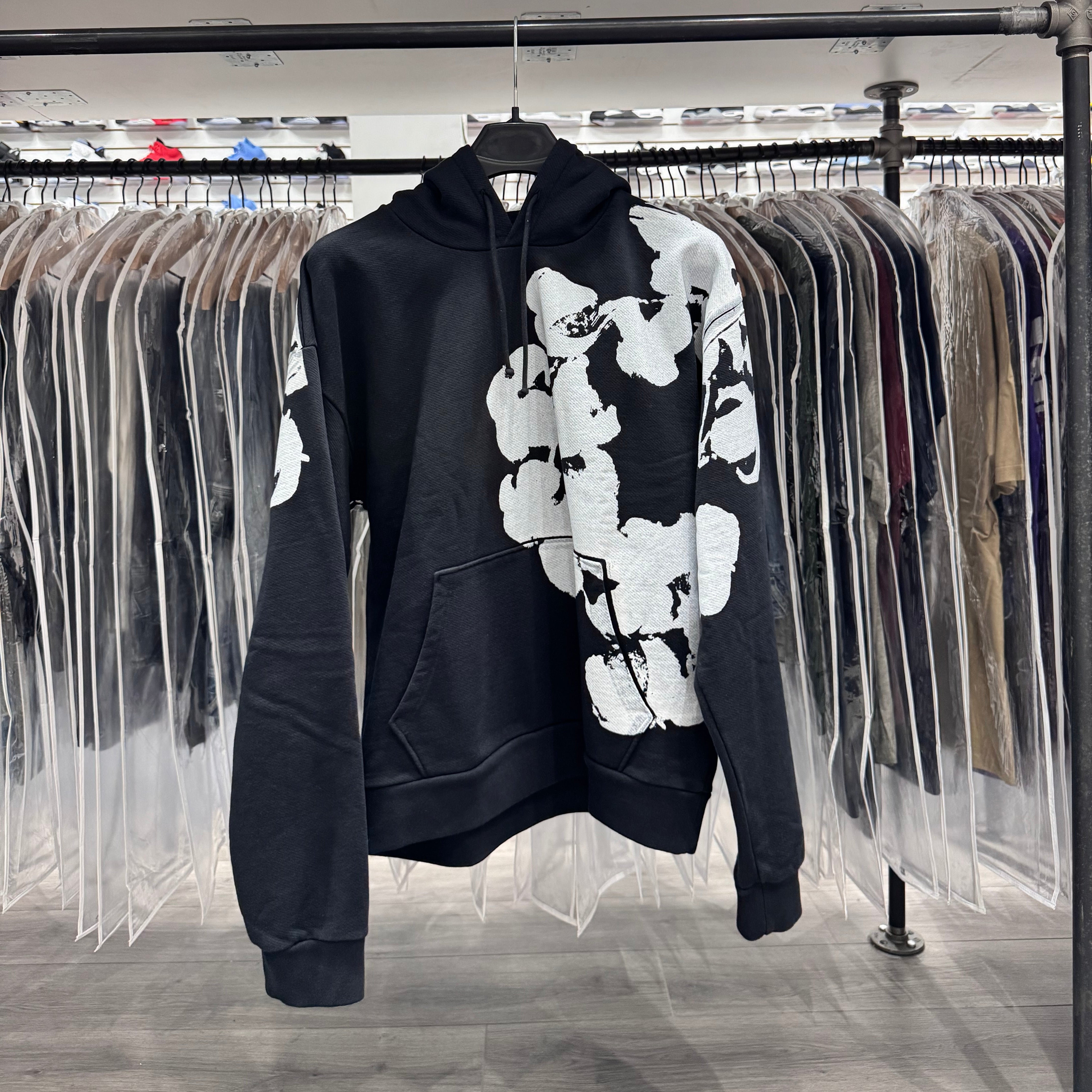 Denim Tears Big Cotton Wreath Hoodie Black