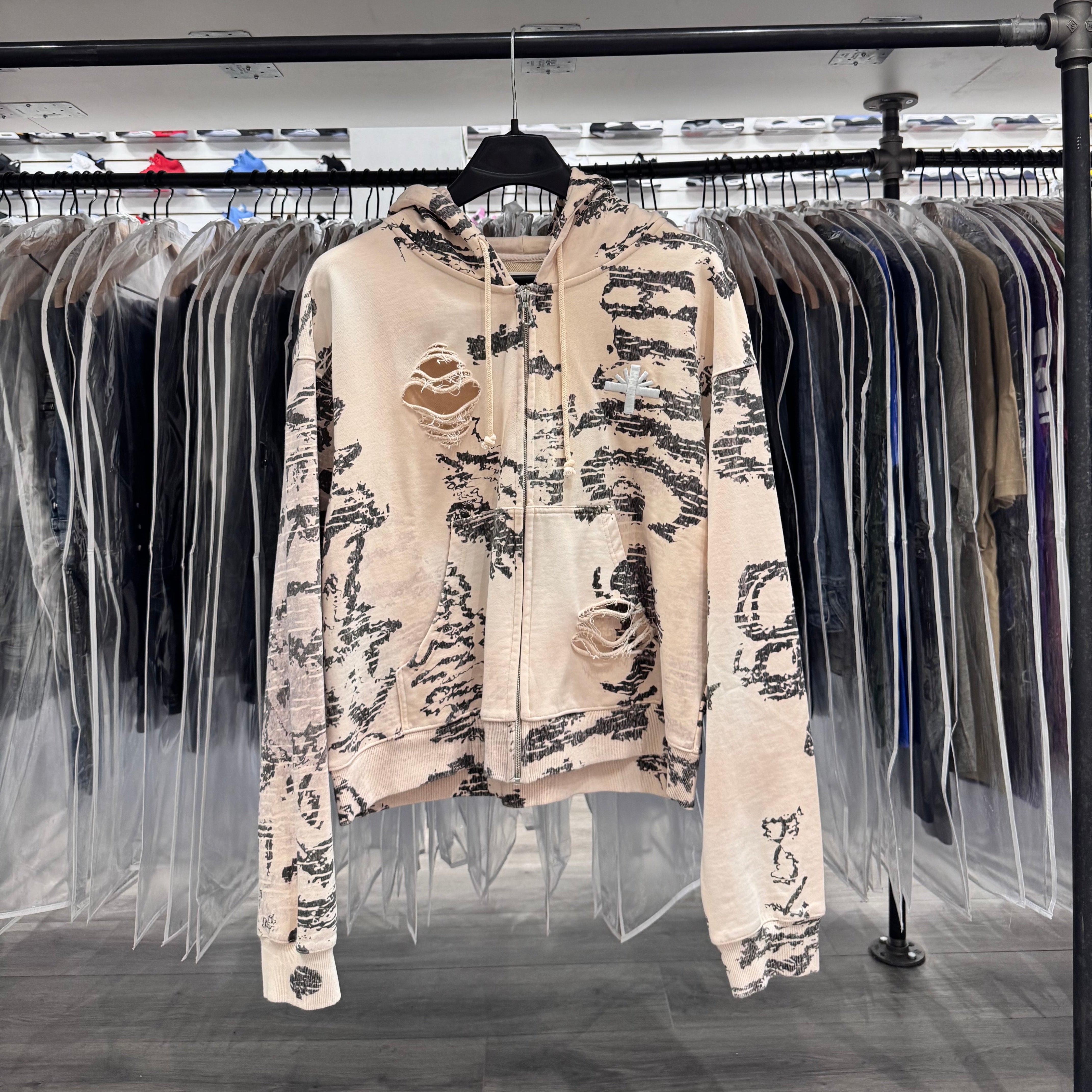 Vertabrae Zip Up Ivory Graffiti