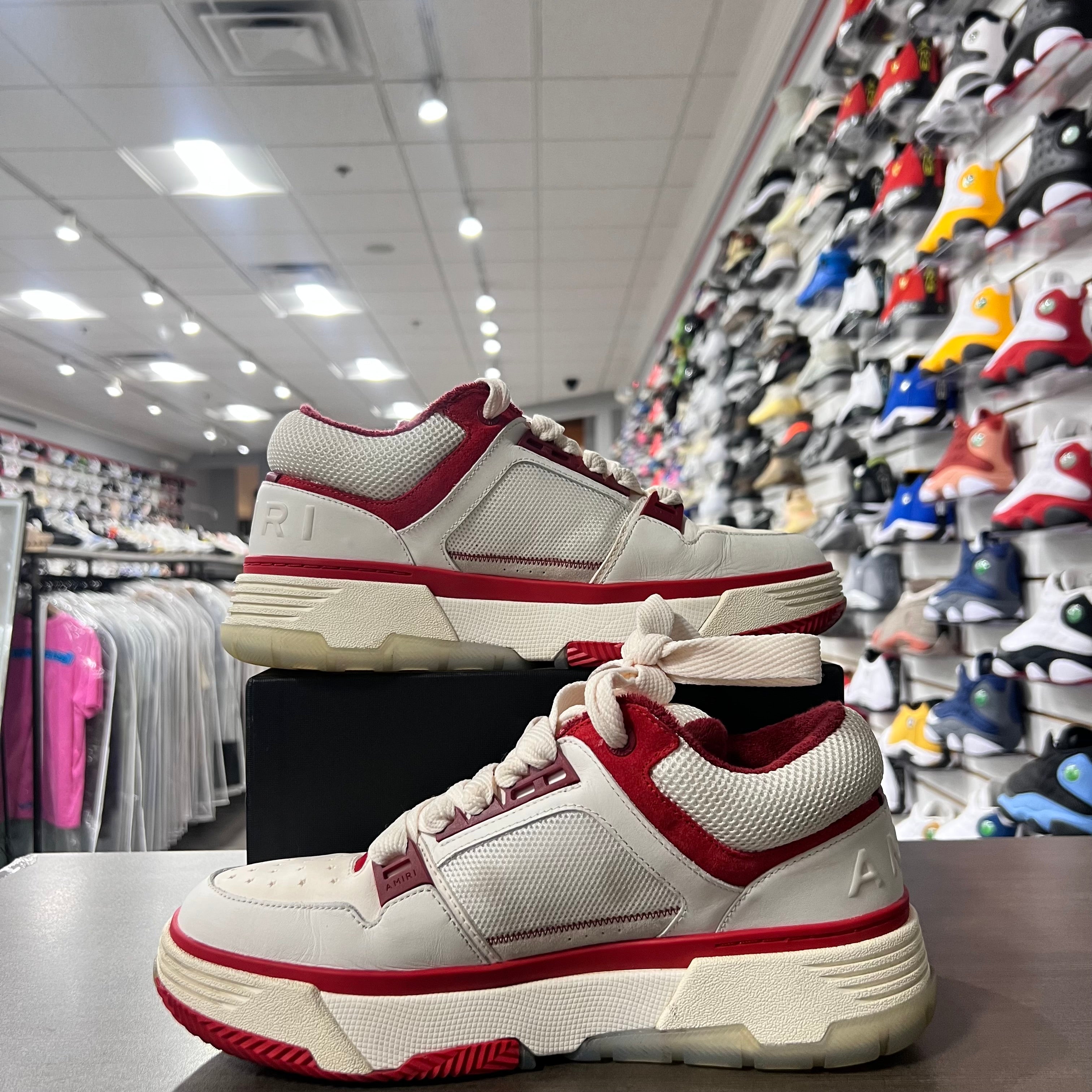 Amiri MA-1 Sneakers Men White Red (Lightly Worn)