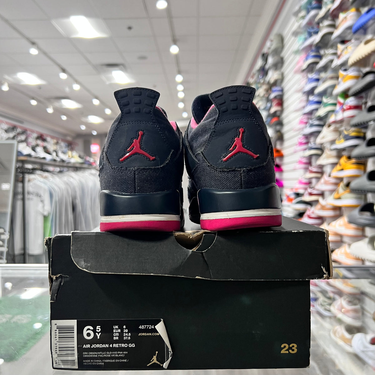 Jordan Retro 4 Gs Pink Denim (Lightly Worn)