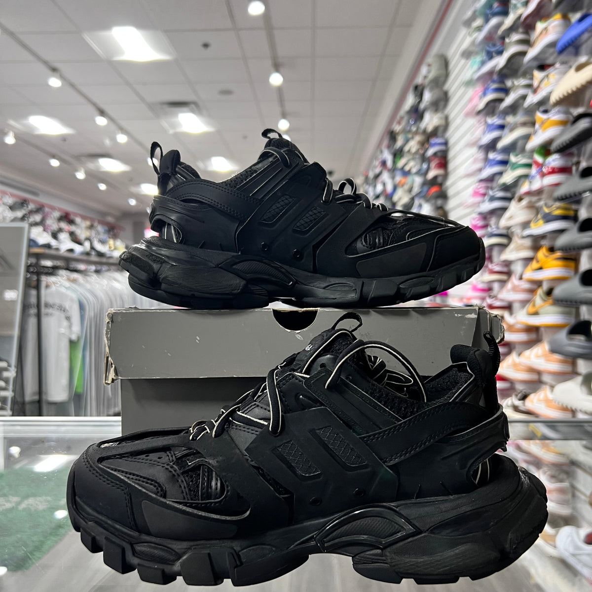 Balenciaga Womens Track Trainer Tripple Black (Lightly Worn)