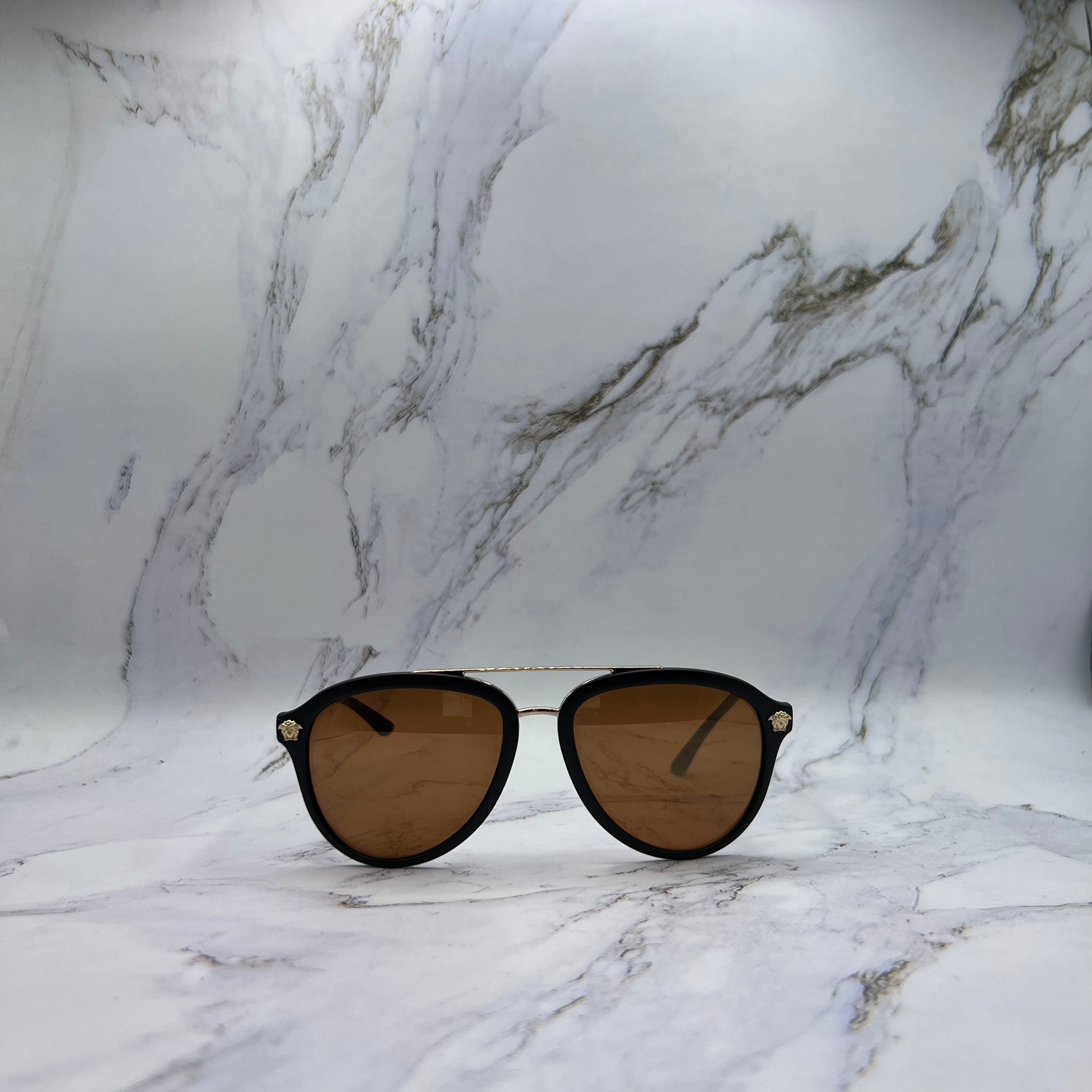 Versace Medusa Aviators Black (Lightly Worn)