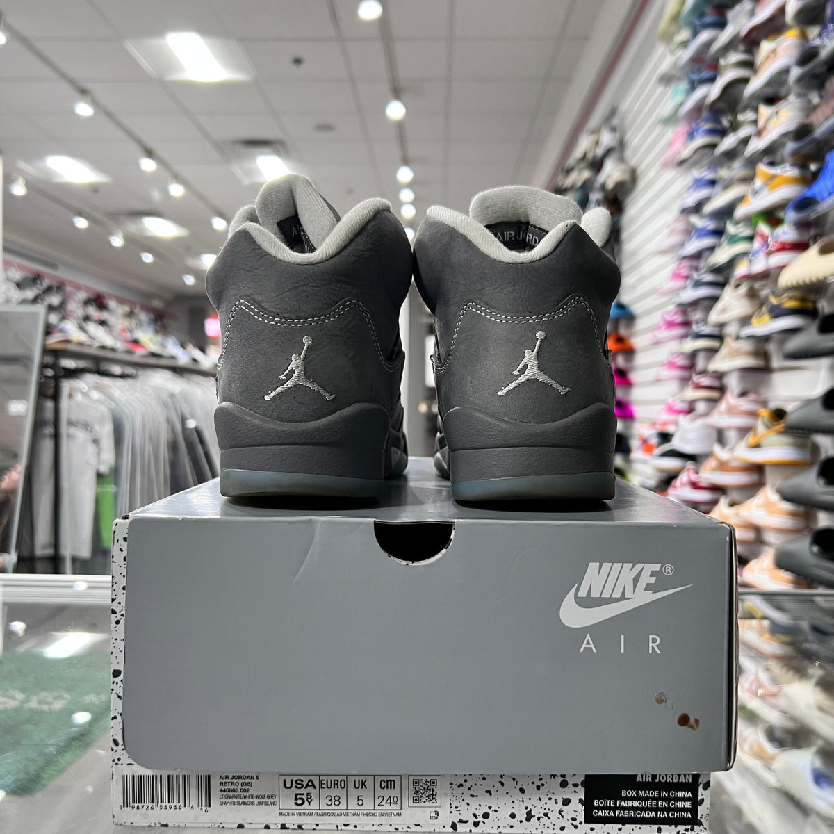 Jordan Retro 5 Gs Wolf Grey (Lightly Worn)