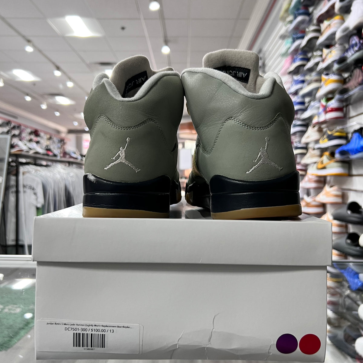 Jordan Retro 5 Mens Jade Horizon (Lightly Worn+Replacement Box+Replacement Laces)