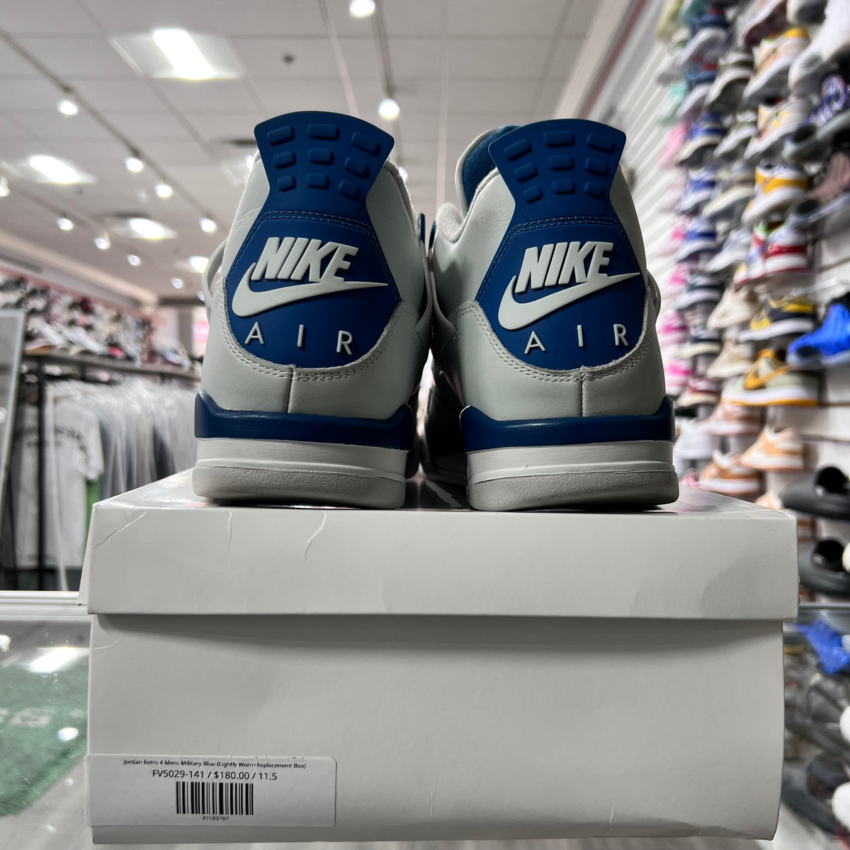 Jordan Retro 4 Mens Military Blue (Lightly Worn+Replacement Box)
