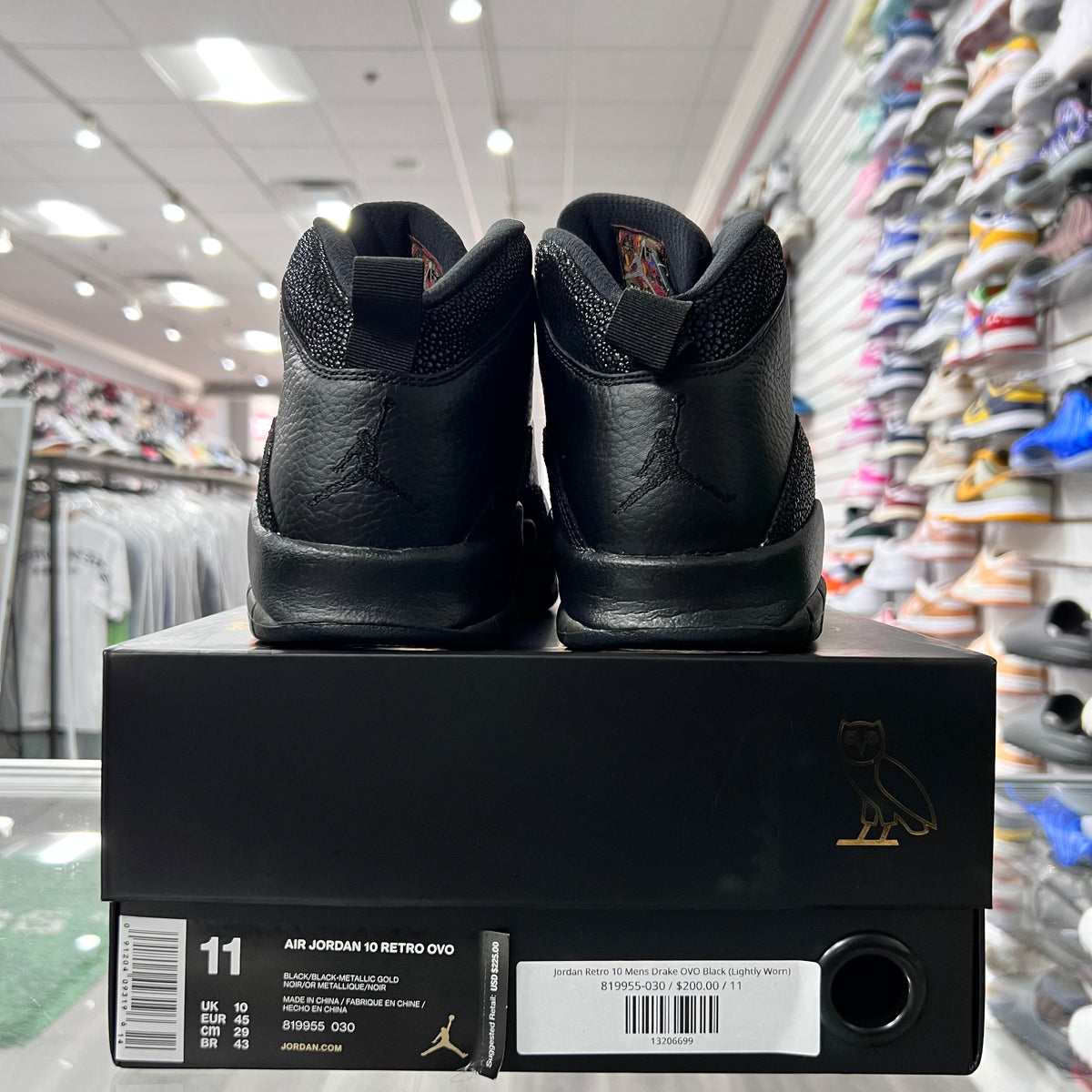 Jordan Retro 10 Mens Drake OVO Black (Lightly Worn)