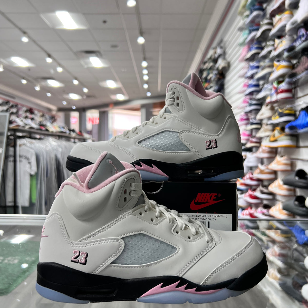 Jordan Retro 5 Gs Medium Soft Pink (Lightly Worn)