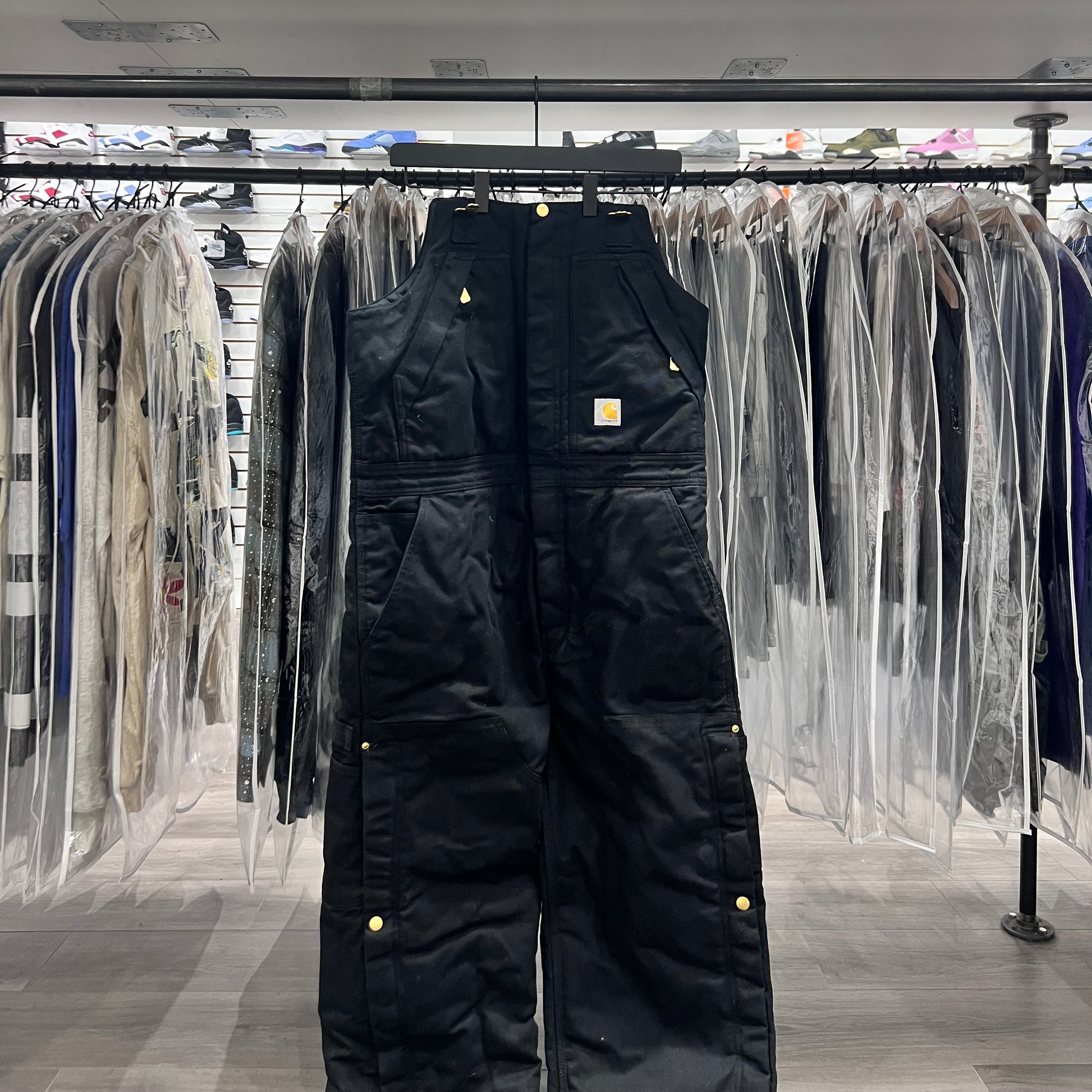 Carhartt Overall + Beanie Set Black (Lightly Worn)