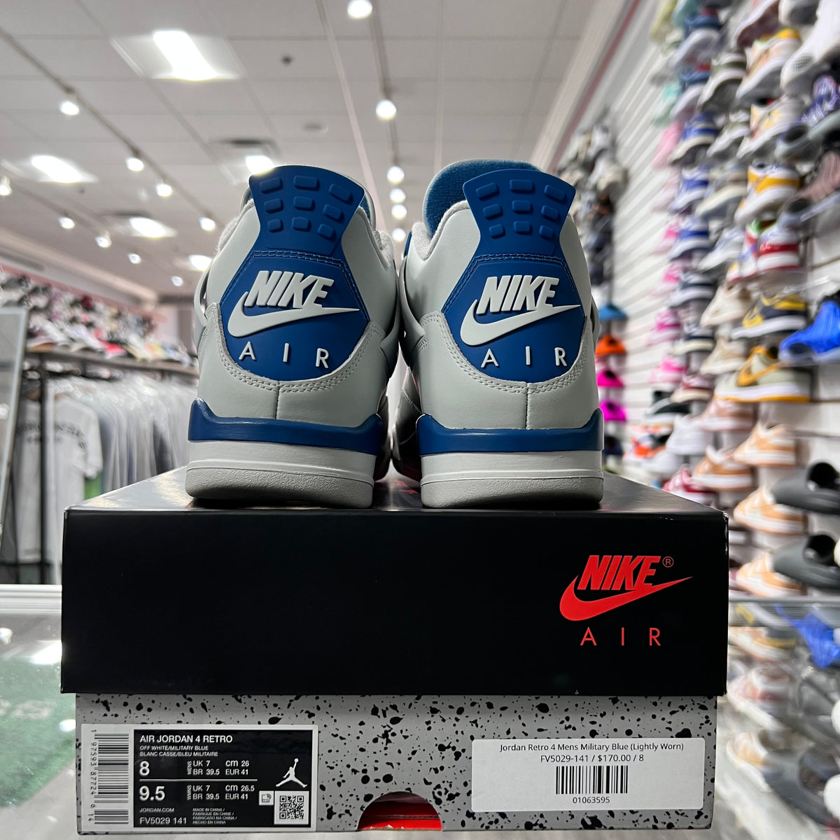 Jordan Retro 4 Mens Military Blue (Lightly Worn)