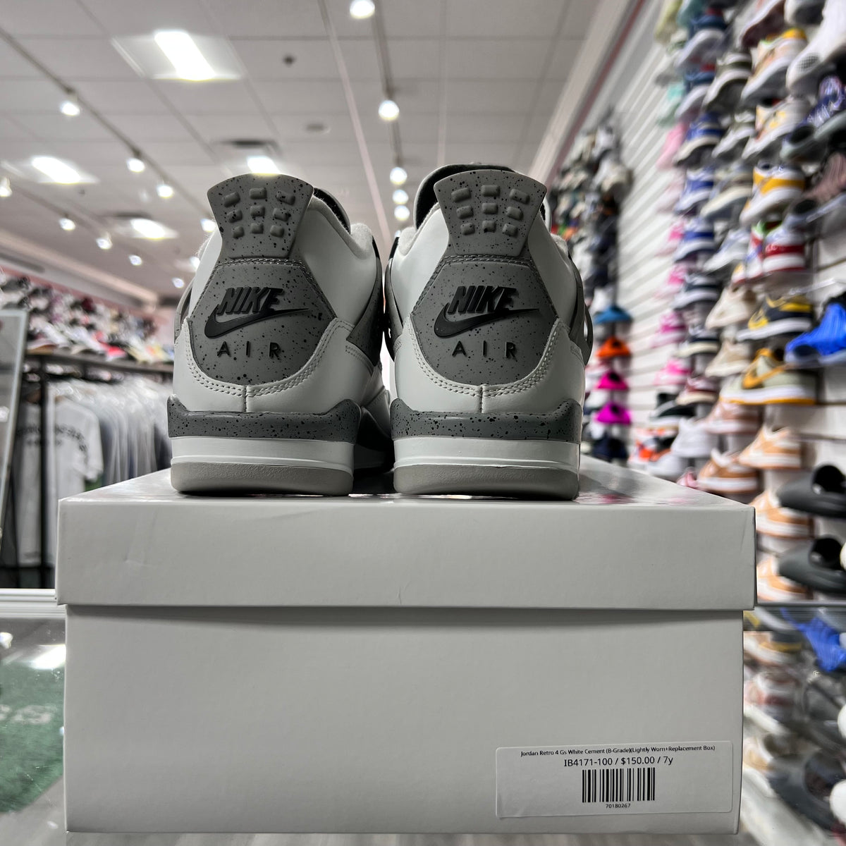 Jordan Retro 4 Gs White Cement (B-Grade)(Lightly Worn+Replacement Box)